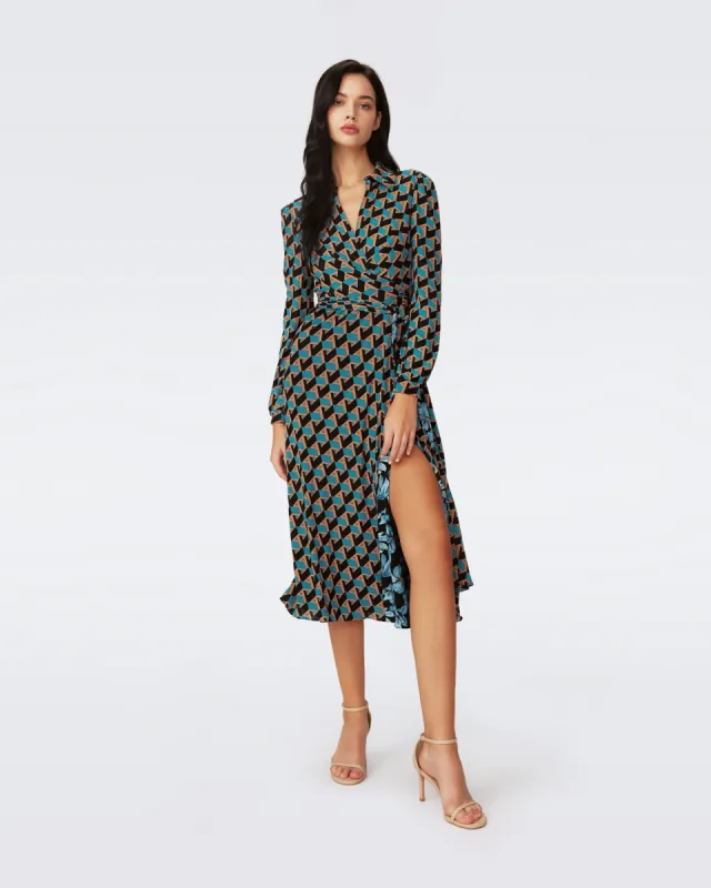 Phoenix Reversible Mesh Wrap Dress sold by Diane Von Furstenberg