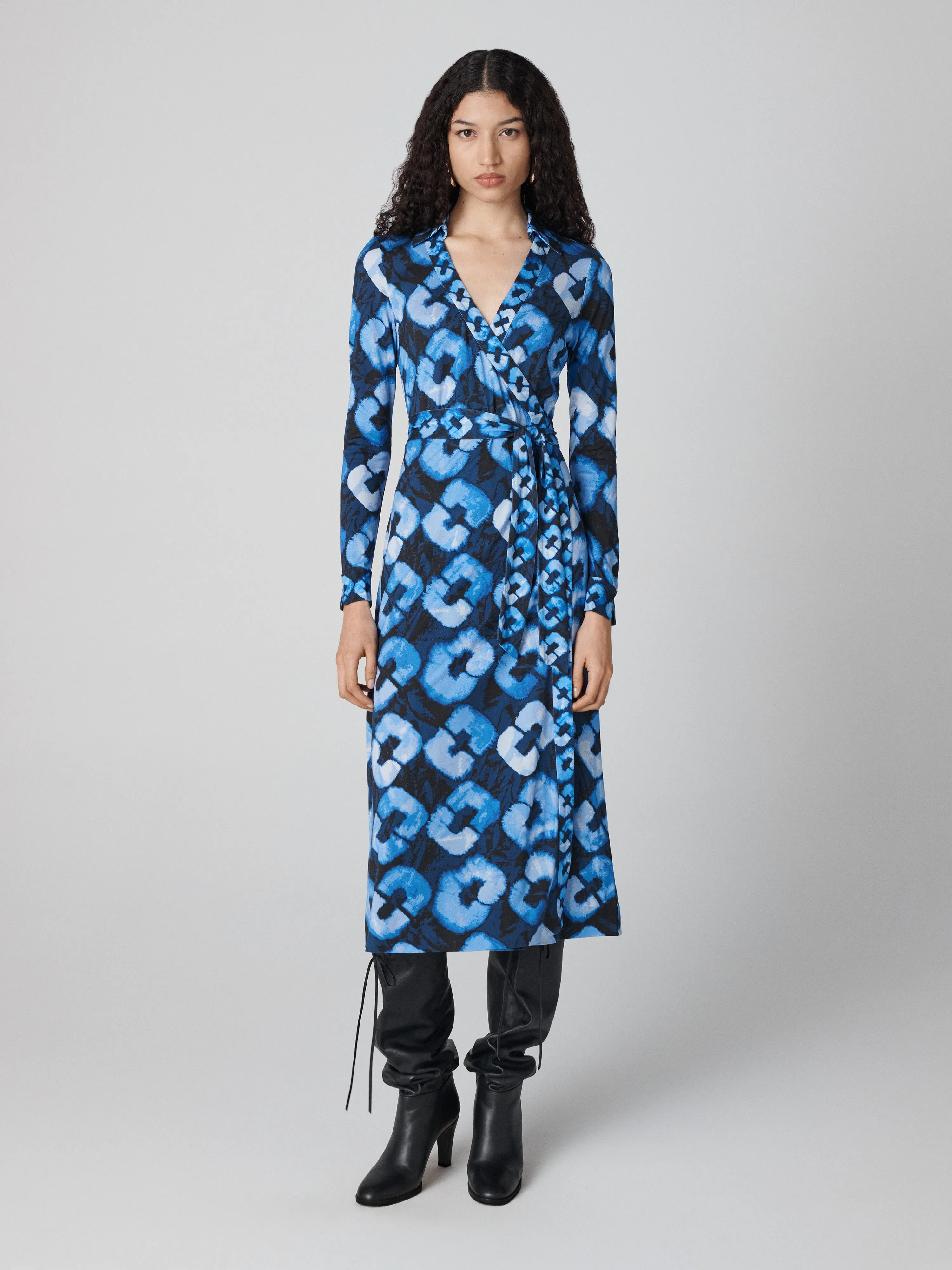 Abigail Silk Jersey Midi Wrap Dress sold by Diane Von Furstenberg