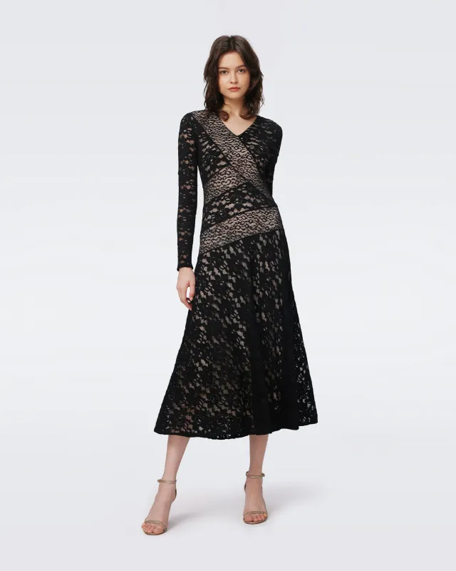 DVF PARK DRESS in BLACK sold by Diane Von Furstenberg