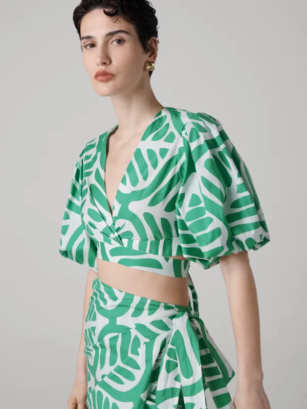 Luciana Cotton Poplin Wrap Top sold by Diane Von Furstenberg