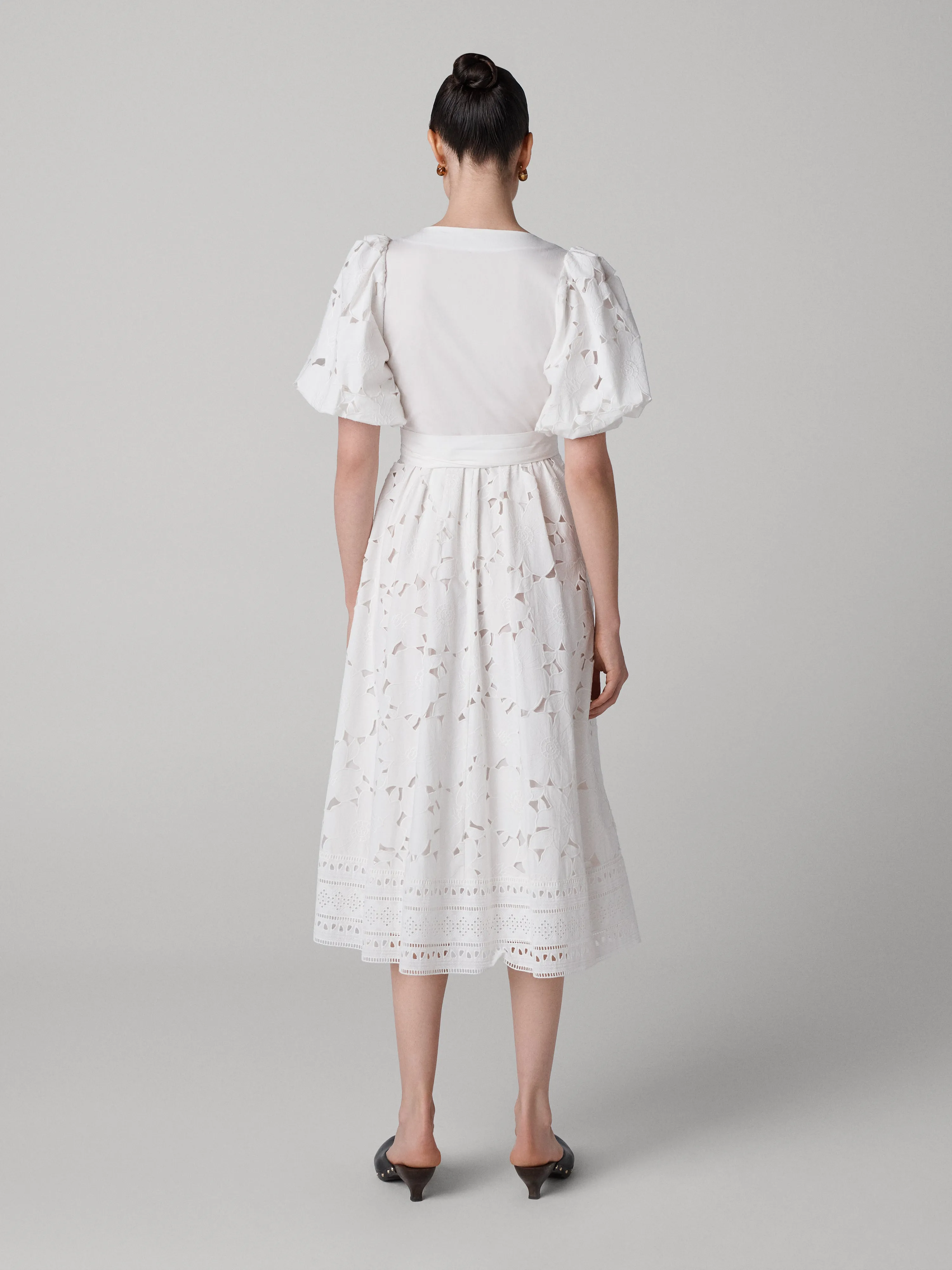 Delilah Eyelet Cotton Wrap Dress sold by Diane Von Furstenberg product image thumbnail 2