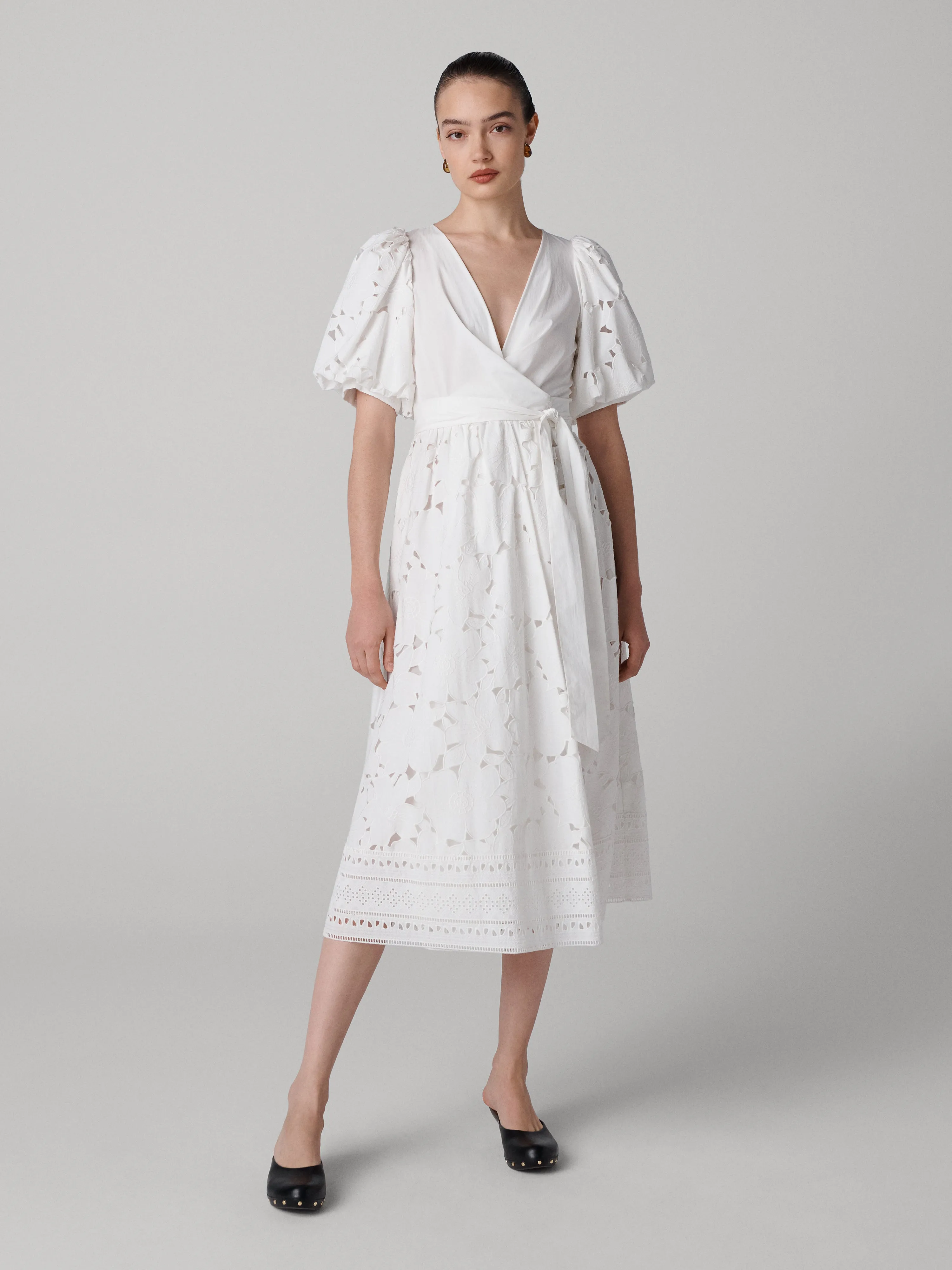 Delilah Eyelet Cotton Wrap Dress sold by Diane Von Furstenberg