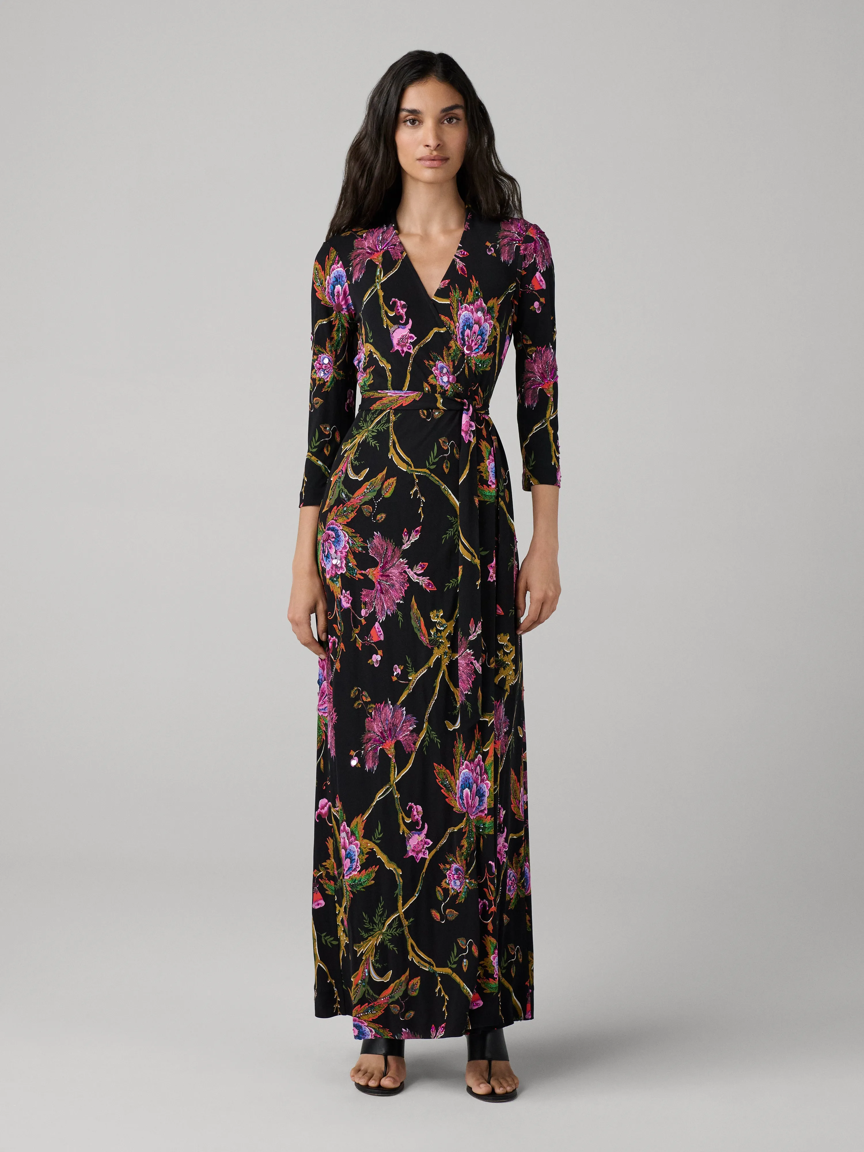 Abigail Maxi Sequin Wrap Dress sold by Diane Von Furstenberg