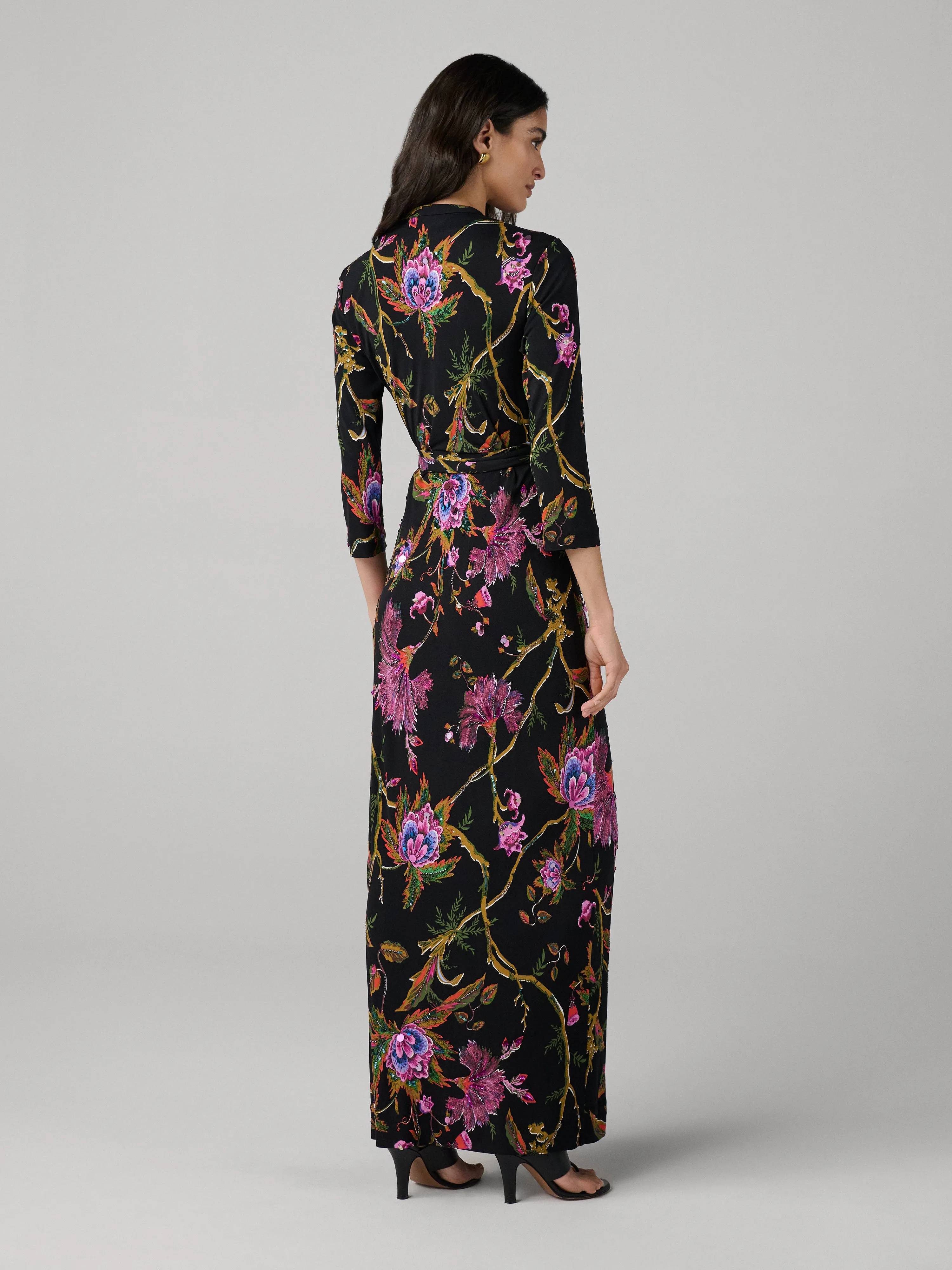 Abigail Maxi Sequin Wrap Dress sold by Diane Von Furstenberg product image thumbnail 3