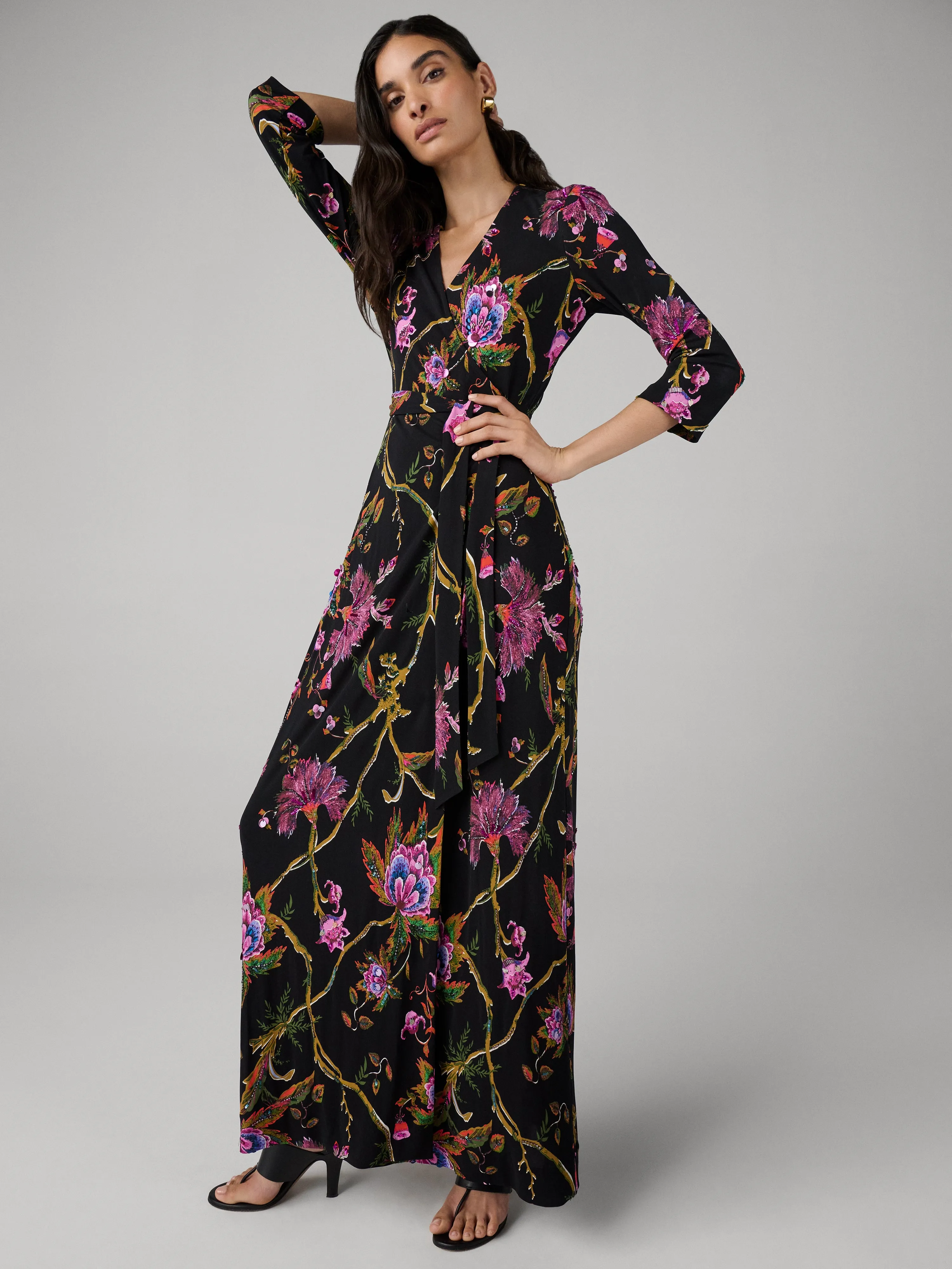 Abigail Maxi Sequin Wrap Dress sold by Diane Von Furstenberg product image thumbnail 4