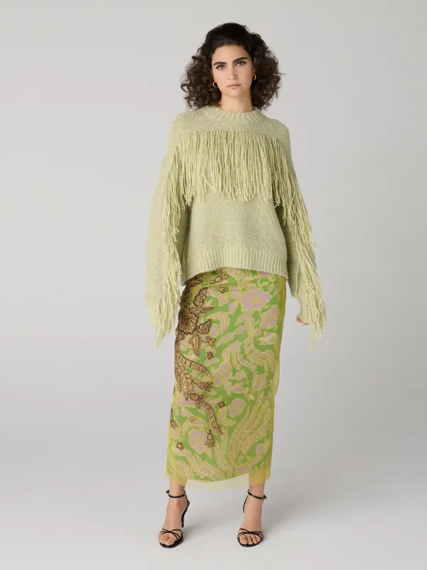 Cornelia Alpaca Fringe Sweater sold by Diane Von Furstenberg