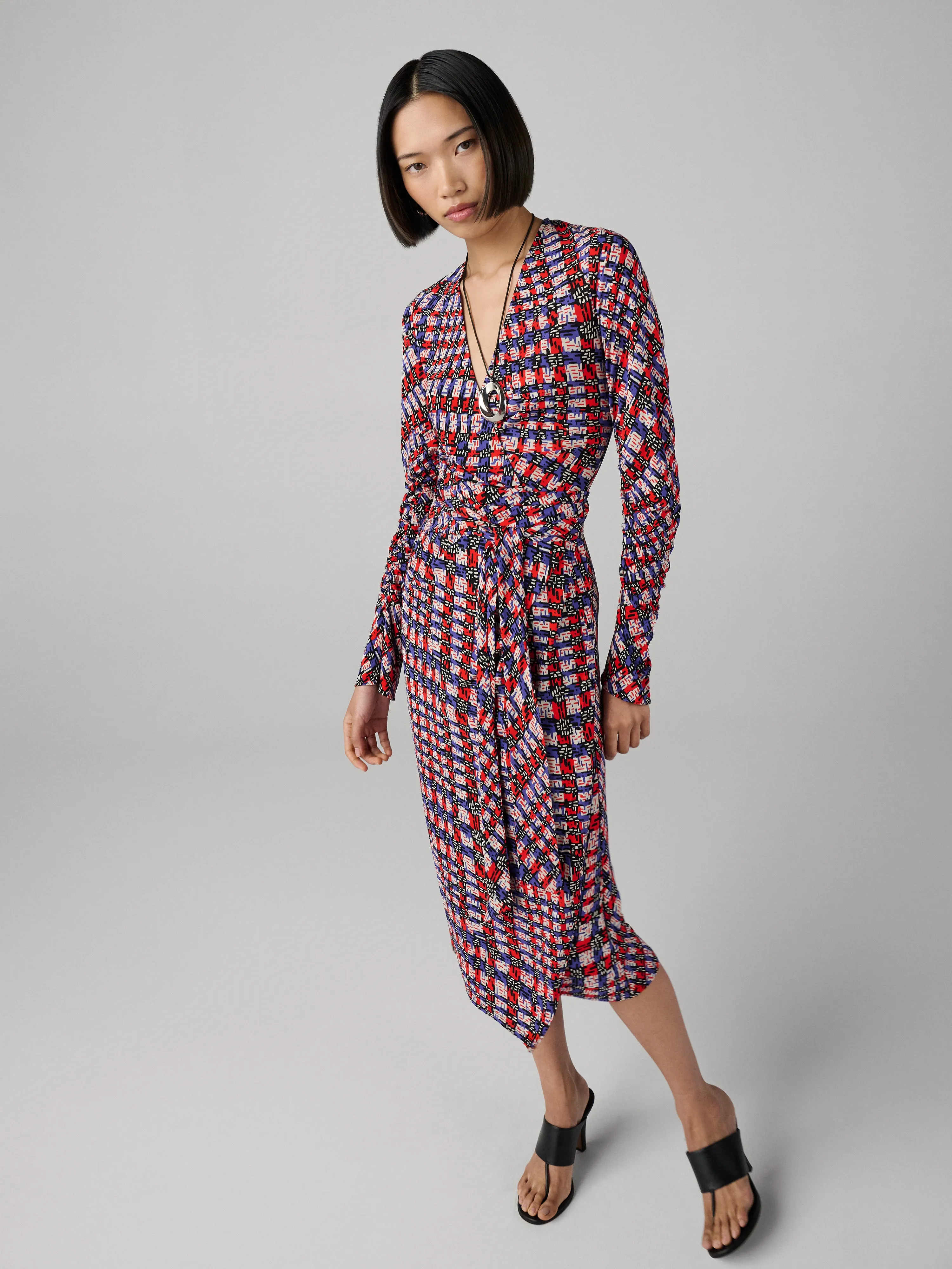 Paisley Long Sleeve Dress sold by Diane Von Furstenberg product image thumbnail 4