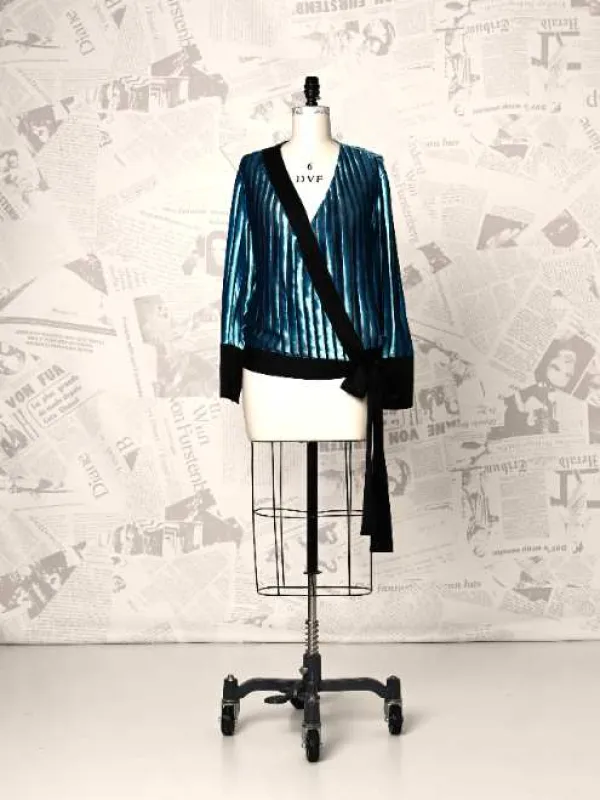 Velvet Silk Wrap Top - DVF Vintage sold by Diane Von Furstenberg