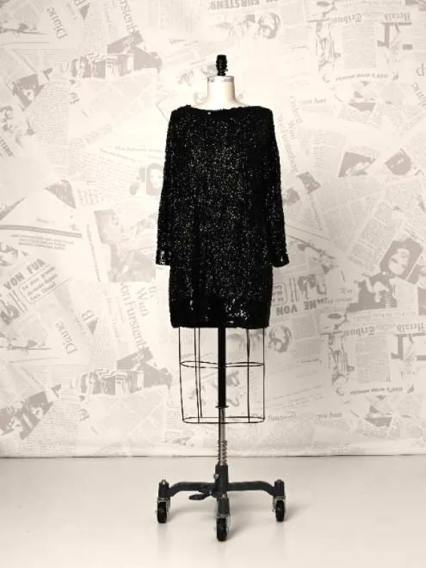 Sequin Long Sleeve Mini Dress - DVF Vintage sold by Diane Von Furstenberg