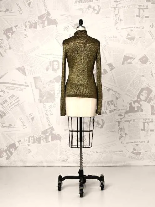 Gold Long Sleeve Turtleneck - DVF Vintage sold by Diane Von Furstenberg product image thumbnail 2