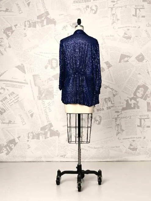 Blue Sequin Cardigan - DVF Vintage sold by Diane Von Furstenberg product image thumbnail 2