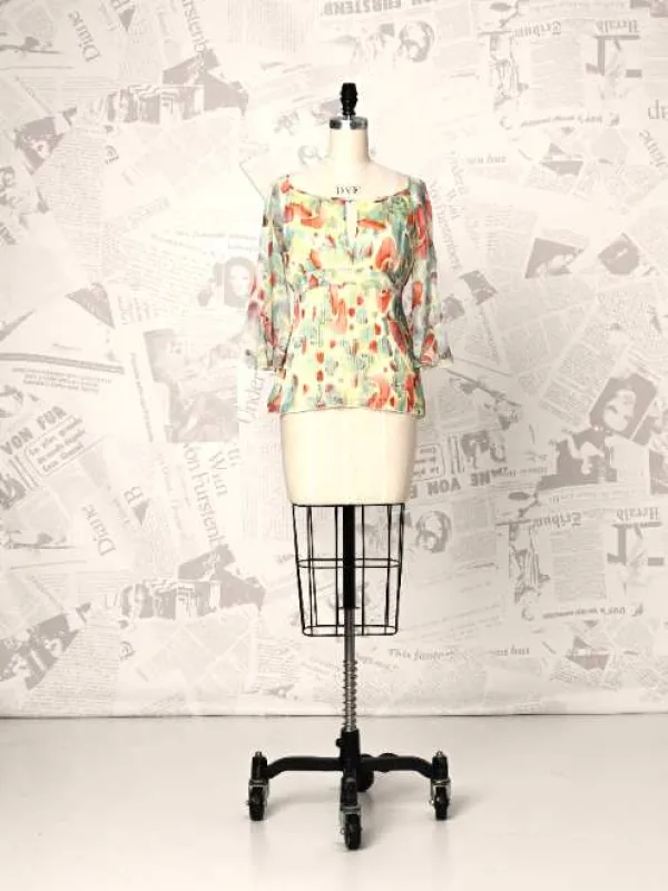 Long Sleeve Silk Blouse - DVF Vintage sold by Diane Von Furstenberg