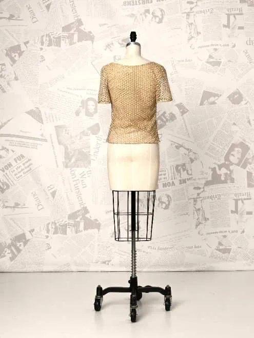 Brylee Gold Lace Top - DVF Vintage sold by Diane Von Furstenberg product image thumbnail 2