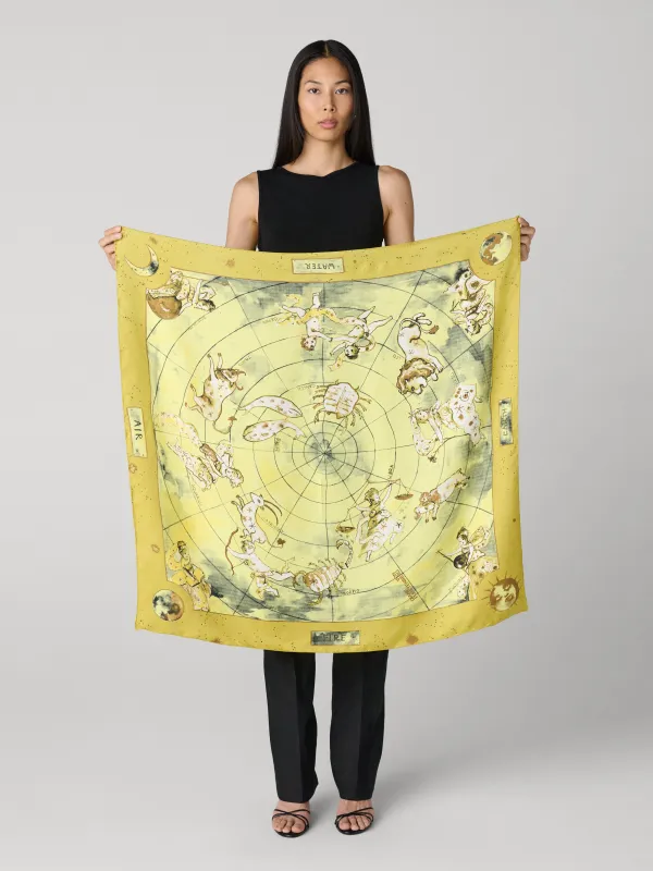 Zodiac Flag Silk Scarf sold by Diane Von Furstenberg