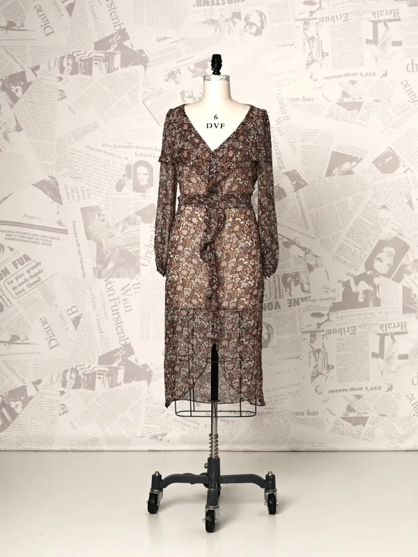 Sheer Belt Tie Dress - DVF Vintage sold by Diane Von Furstenberg