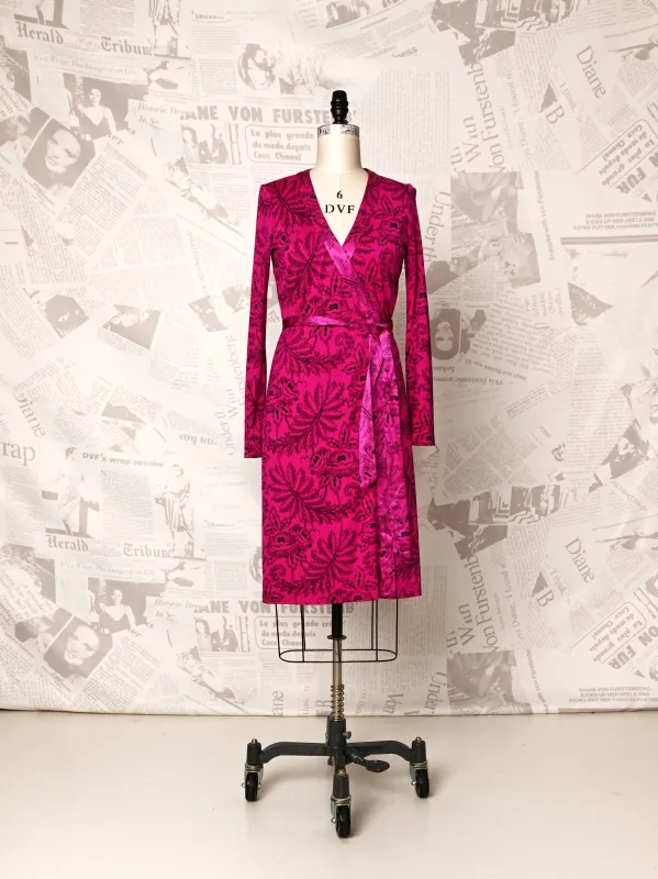Pink and Black Wrap dress - DVF Vintage sold by Diane Von Furstenberg