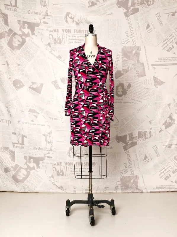 Pink Jeanne Wrap Dress - DVF Vintage sold by Diane Von Furstenberg