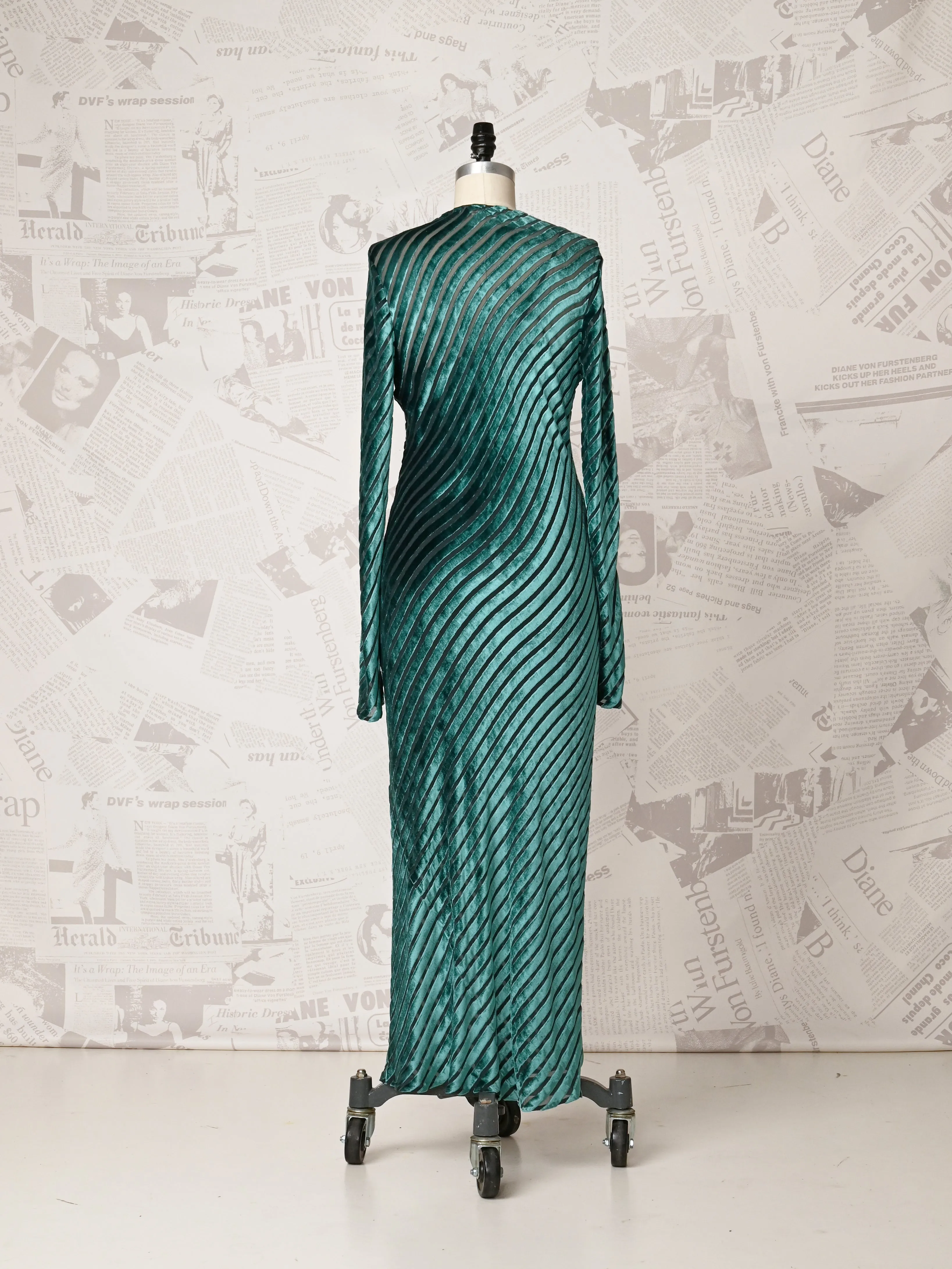 Jade Velvet Gown - DVF Vintage sold by Diane Von Furstenberg product image thumbnail 2