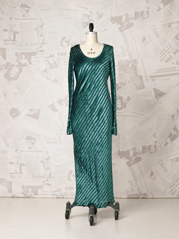 Jade Velvet Gown - DVF Vintage made by Diane Von Furstenberg