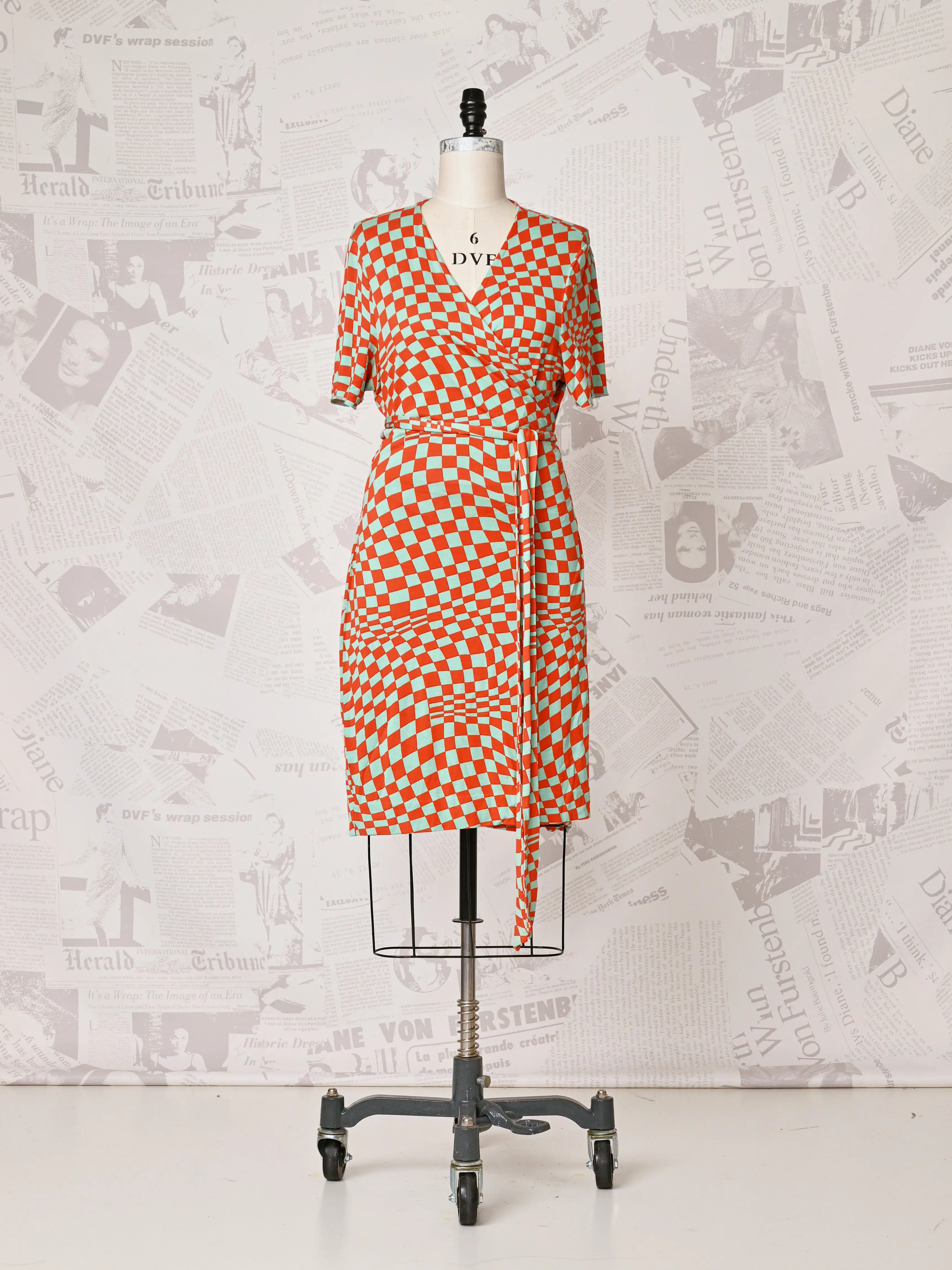 Tiled Silk Jersey Wrap Dress - DVF Vintage sold by Diane Von Furstenberg