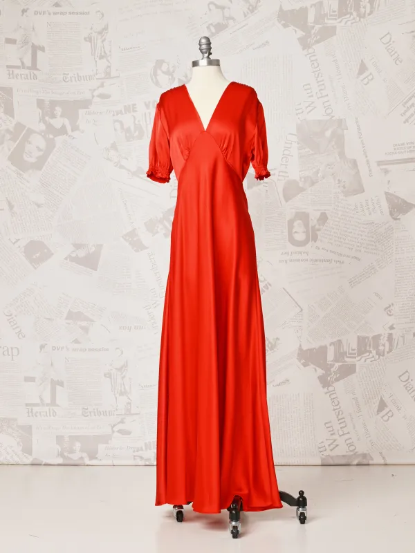 Satin Puff Sleeve Maxi - DVF Vintage made by Diane Von Furstenberg