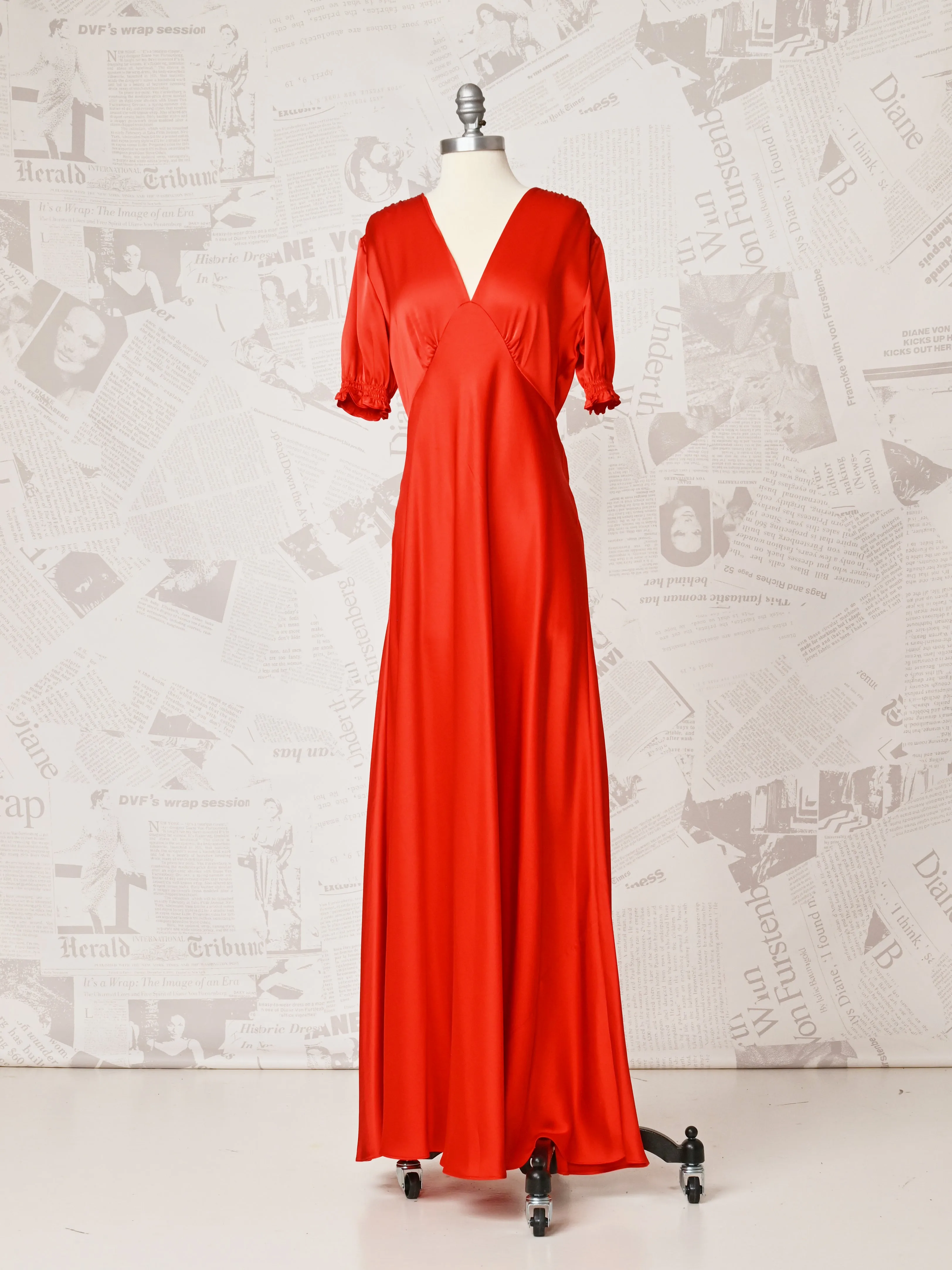 Satin Puff Sleeve Maxi - DVF Vintage sold by Diane Von Furstenberg
