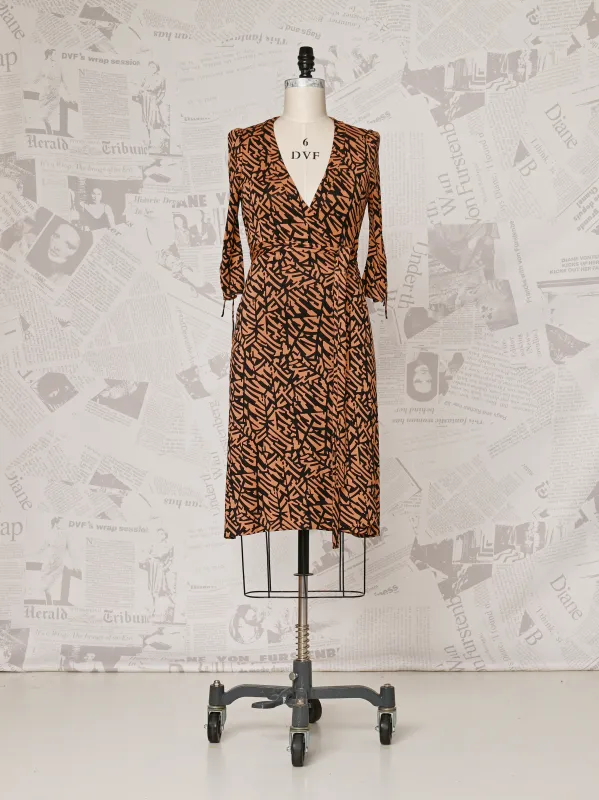 Brown Wrap Dress - DVF Vintage made by Diane Von Furstenberg