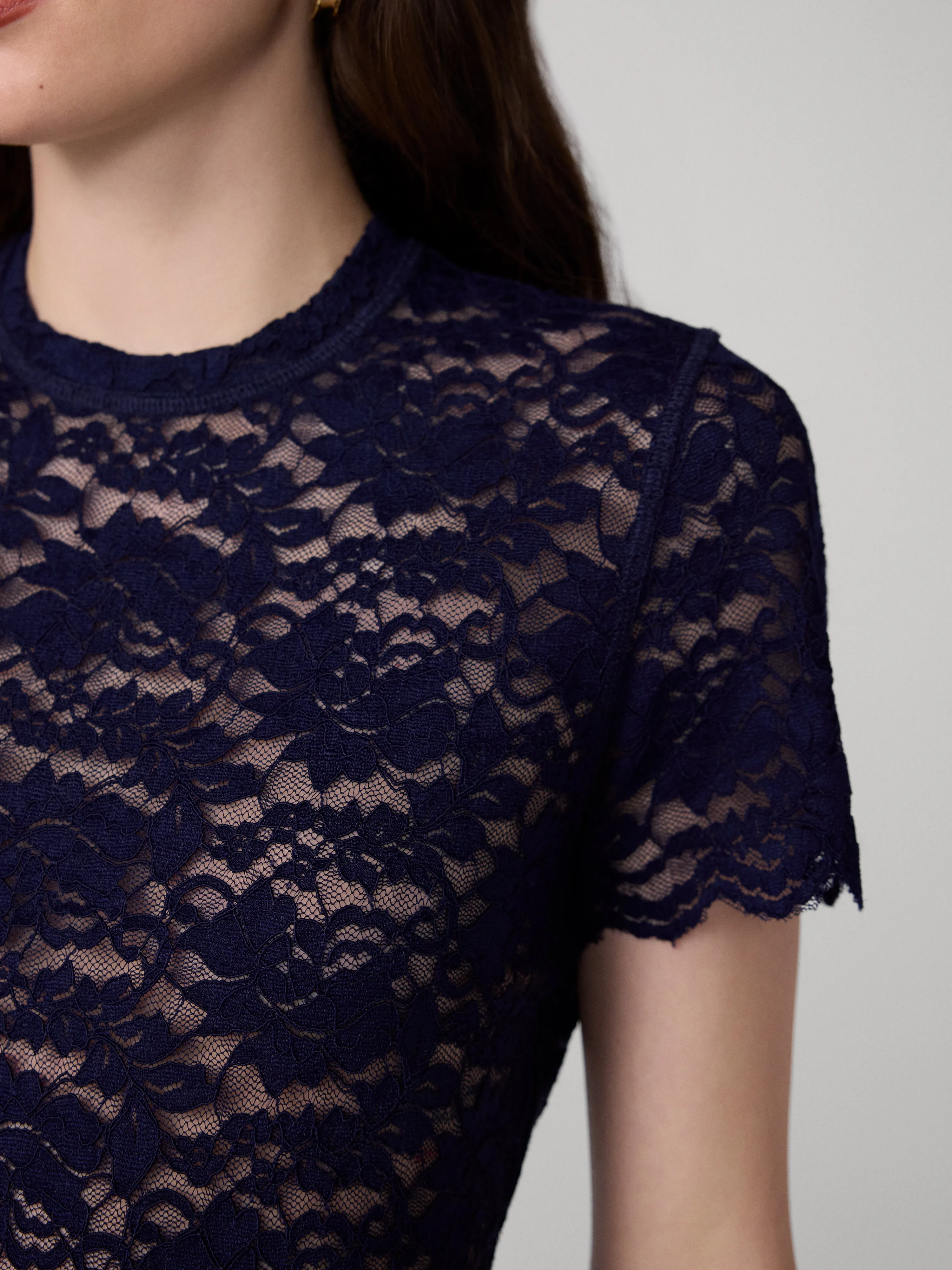 Perfect Short Sleeve Lace Top sold by Diane Von Furstenberg product image thumbnail 2