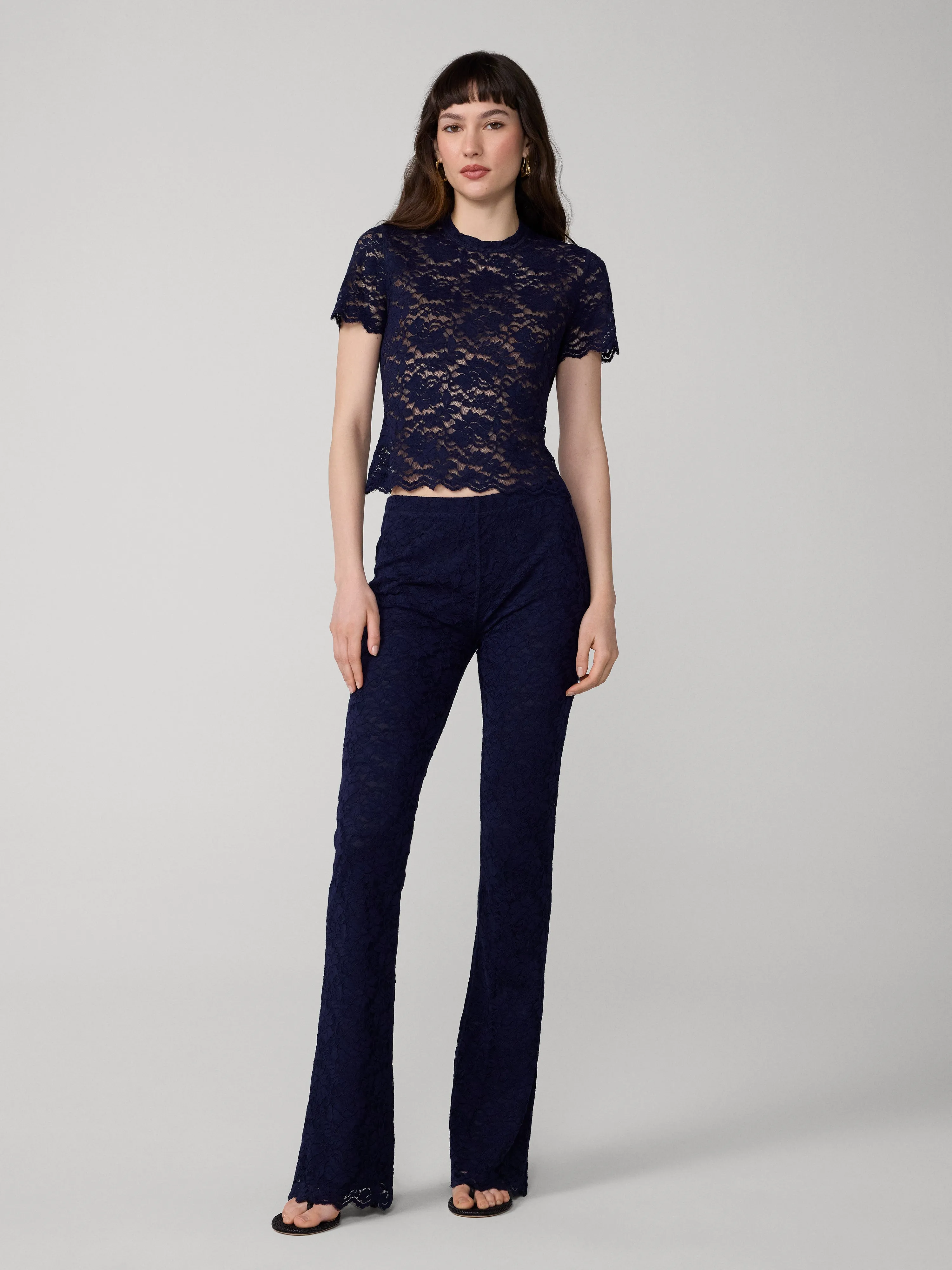 Perfect Short Sleeve Lace Top sold by Diane Von Furstenberg