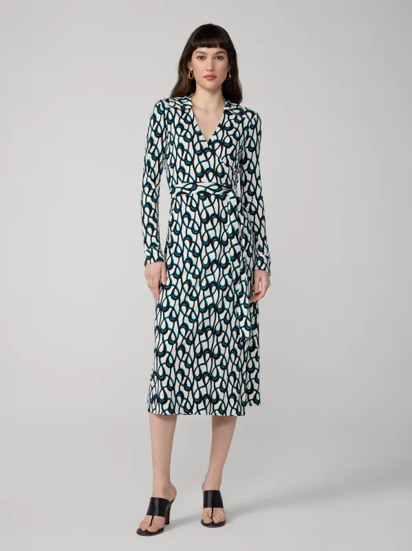 Abigail Silk Jersey Midi Wrap Dress made by Diane Von Furstenberg