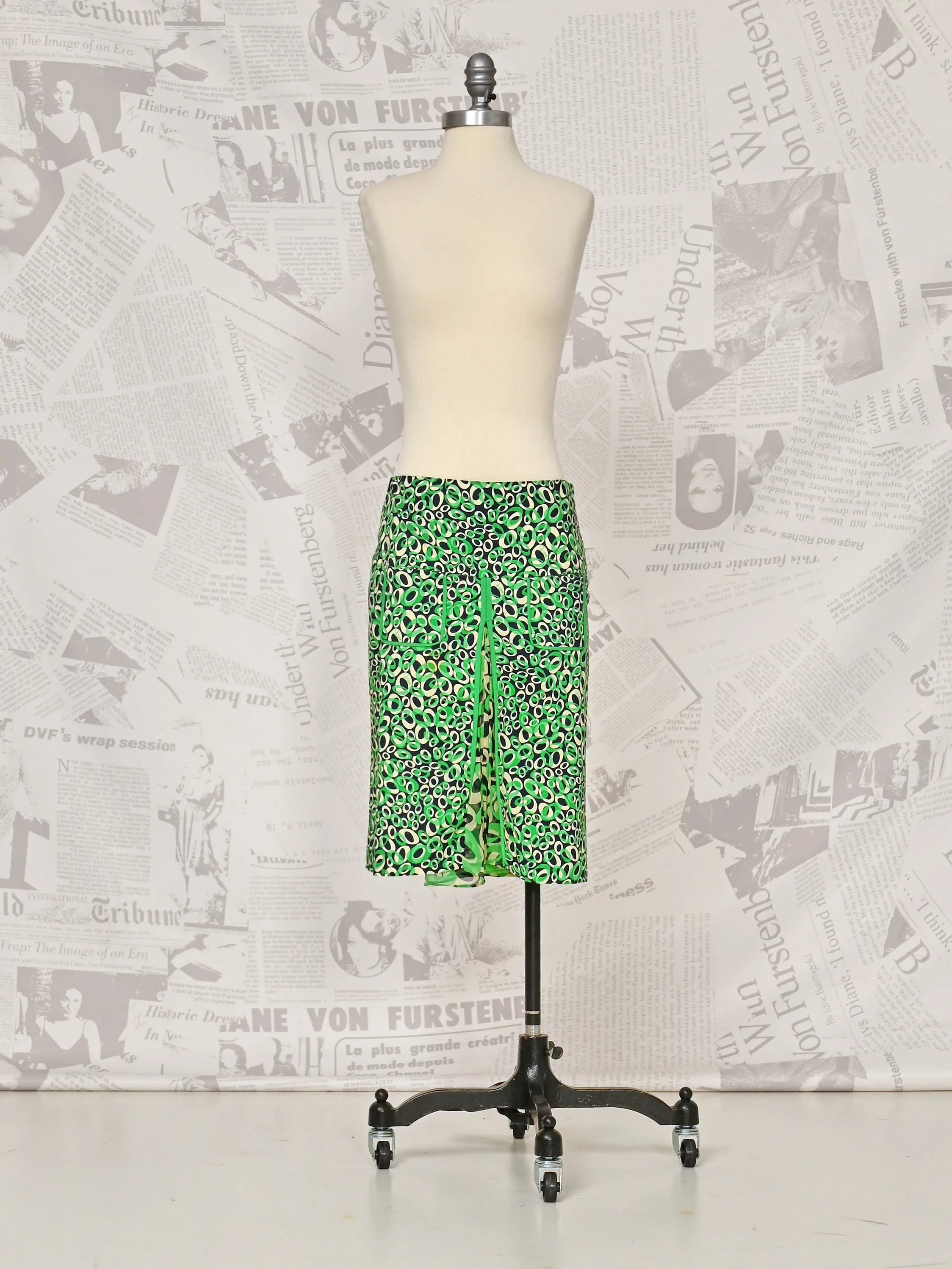 Green Midi Skirt - DVF Vintage sold by Diane Von Furstenberg