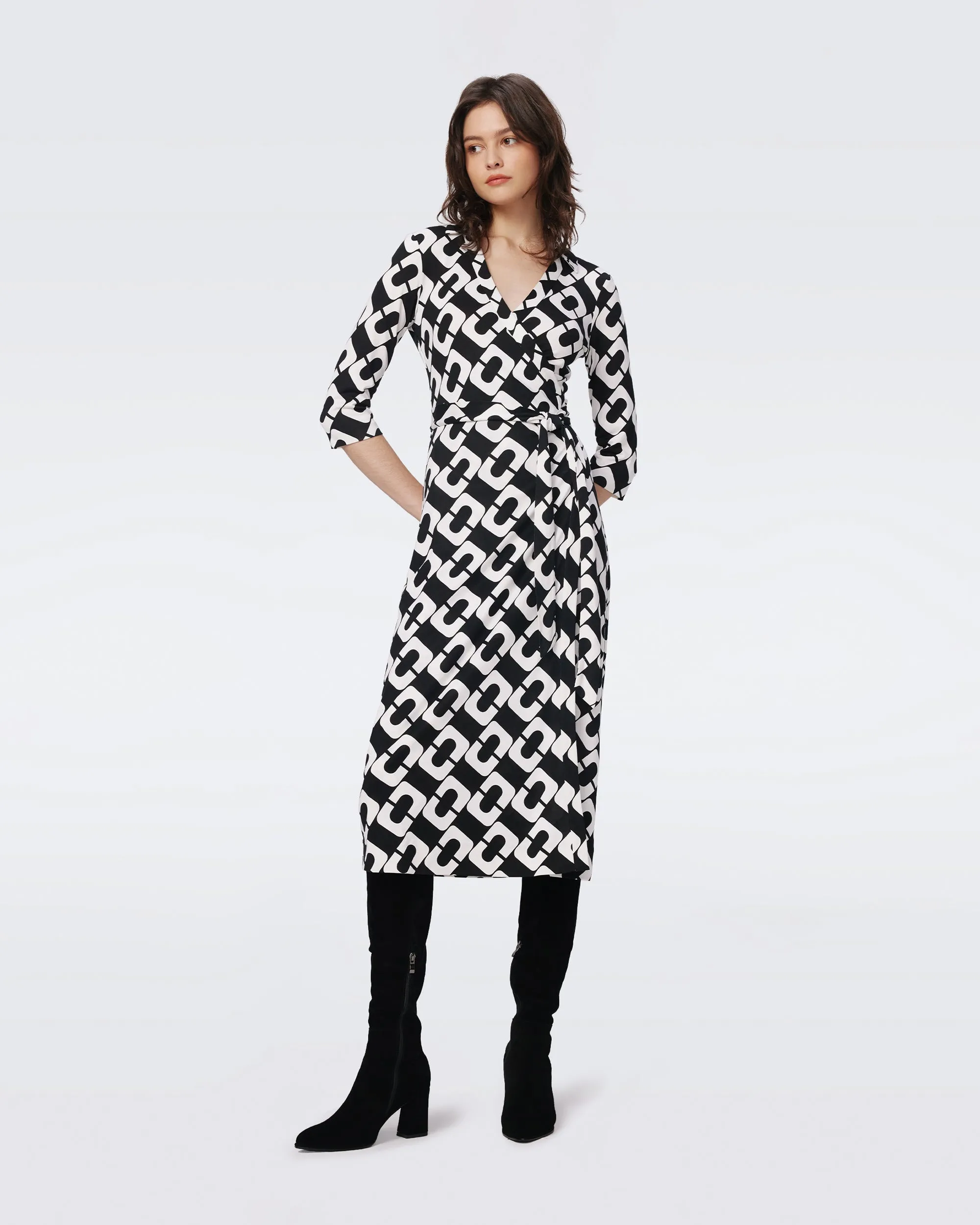 Abigail Silk Jersey Midi Wrap Dress sold by Diane Von Furstenberg