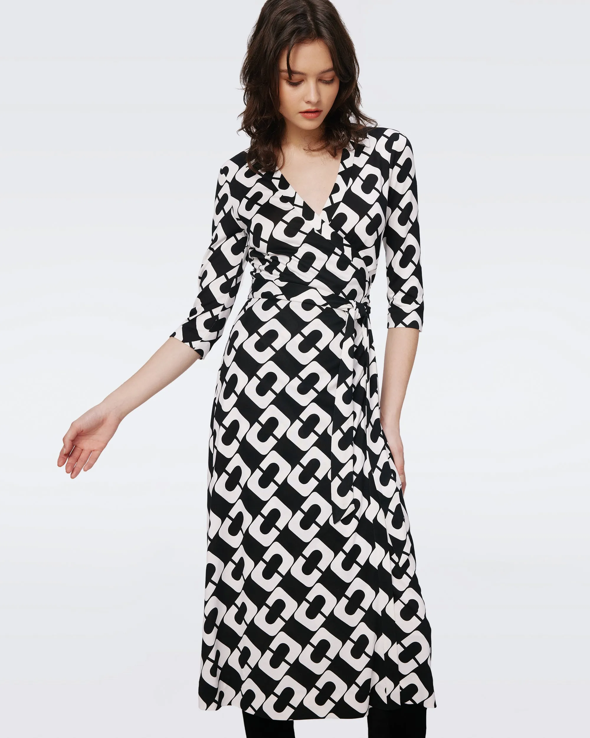 Abigail Silk Jersey Midi Wrap Dress sold by Diane Von Furstenberg product image thumbnail 5