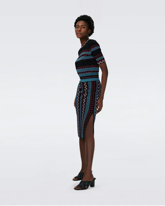 Hudson Knit Jacquard Sweater sold by Diane Von Furstenberg