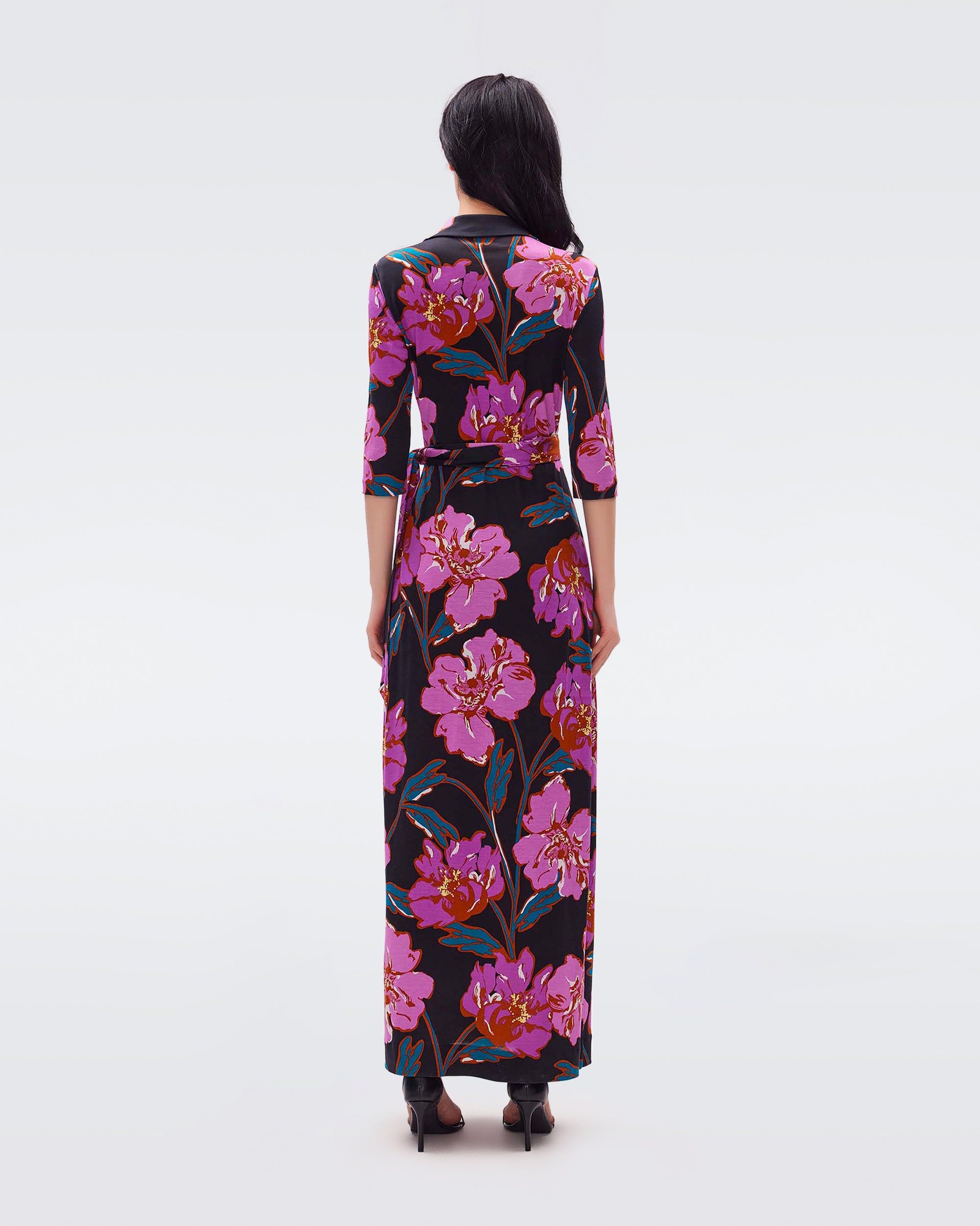 knee length dresses for ladies New Abigail Wrap Maxi Dress – Diane von Furstenberg main image 0