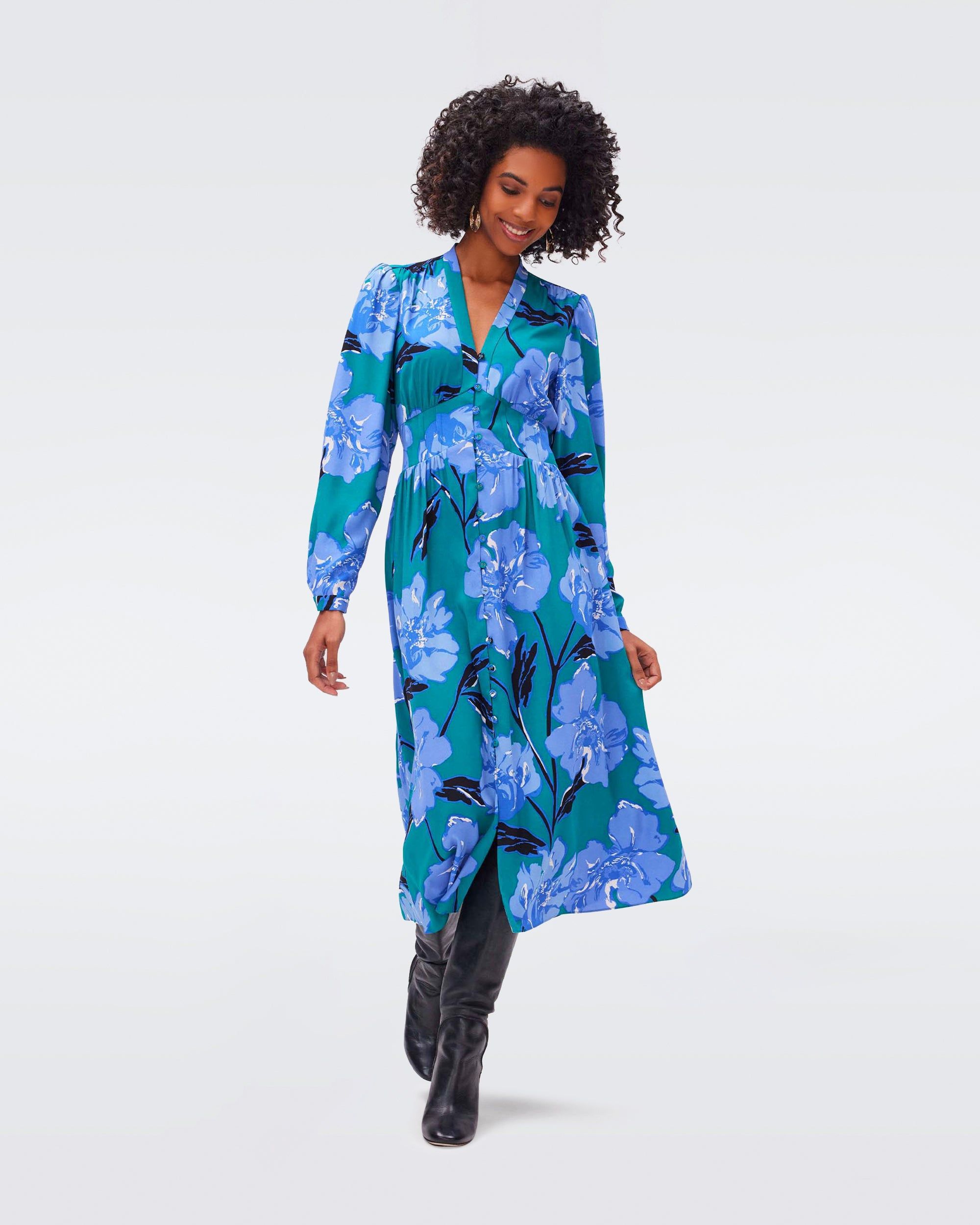 Erica Long Sleeve Midi Dress sold by Diane Von Furstenberg