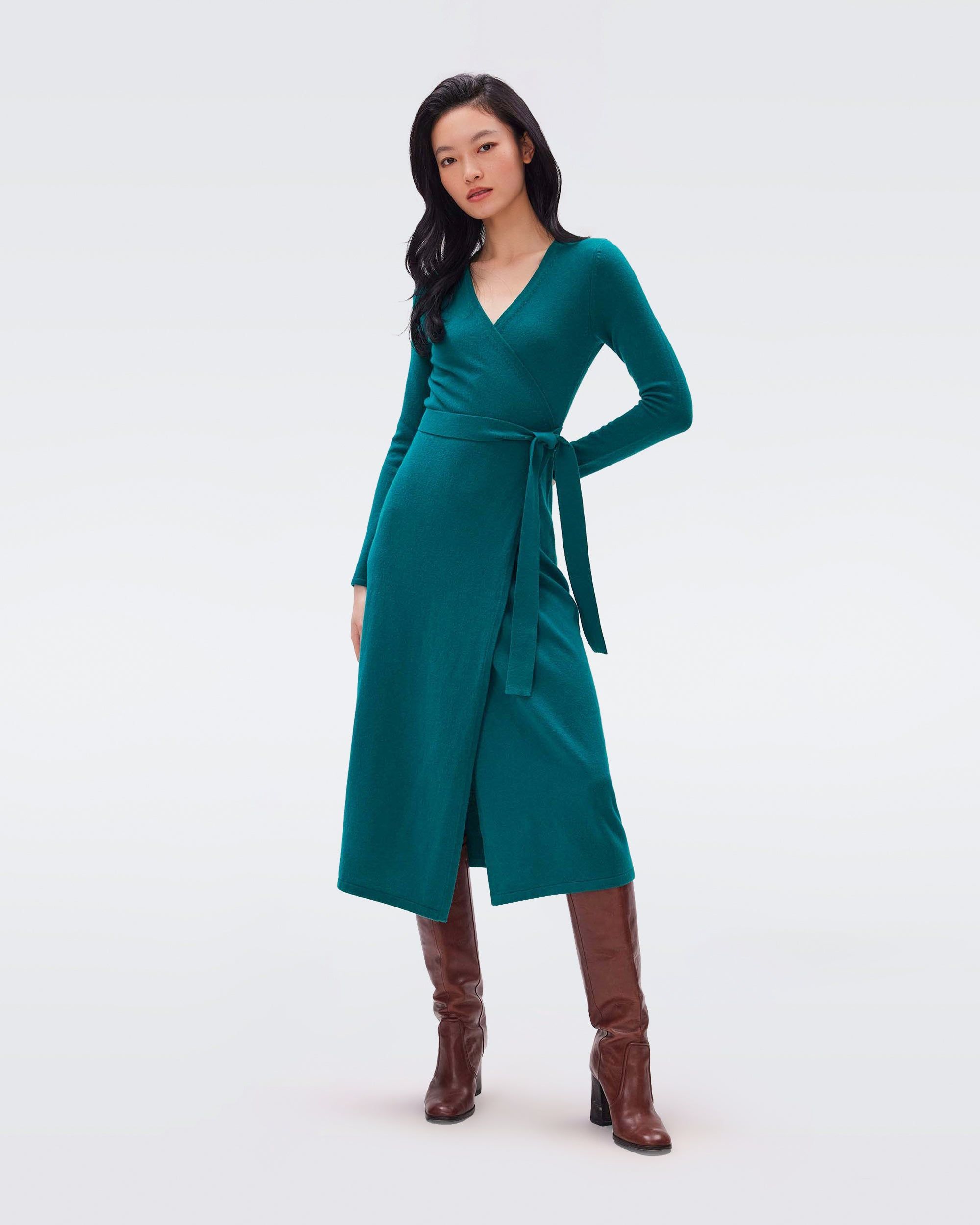 Astrid Wool-Cashmere Wrap Dress sold by Diane Von Furstenberg product image thumbnail 5
