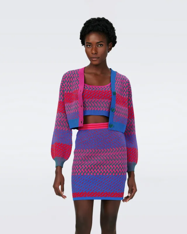 Rema Knit Jacquard Cardigan sold by Diane Von Furstenberg