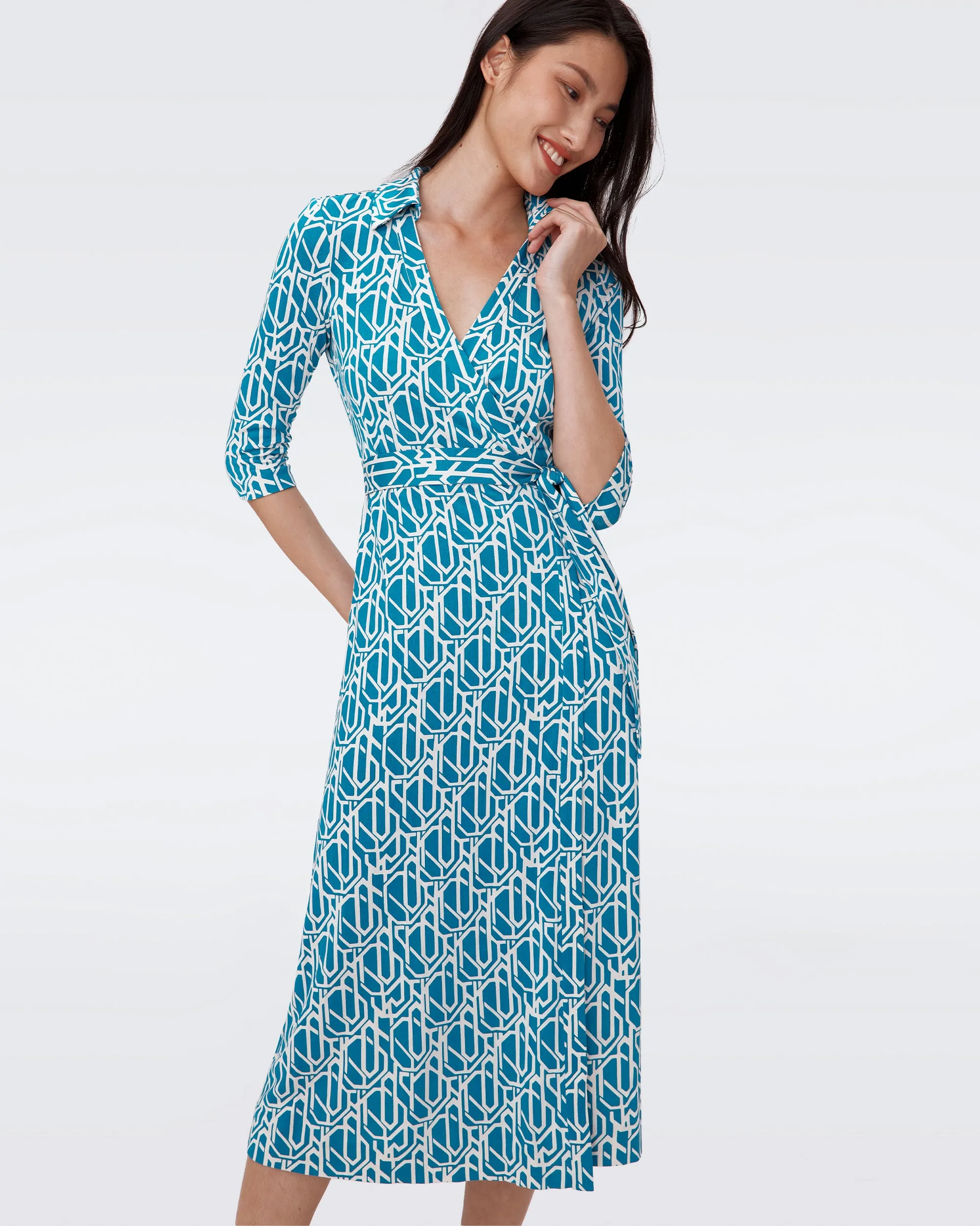 Abigail Silk Jersey Midi Wrap Dress sold by Diane Von Furstenberg product image thumbnail 5