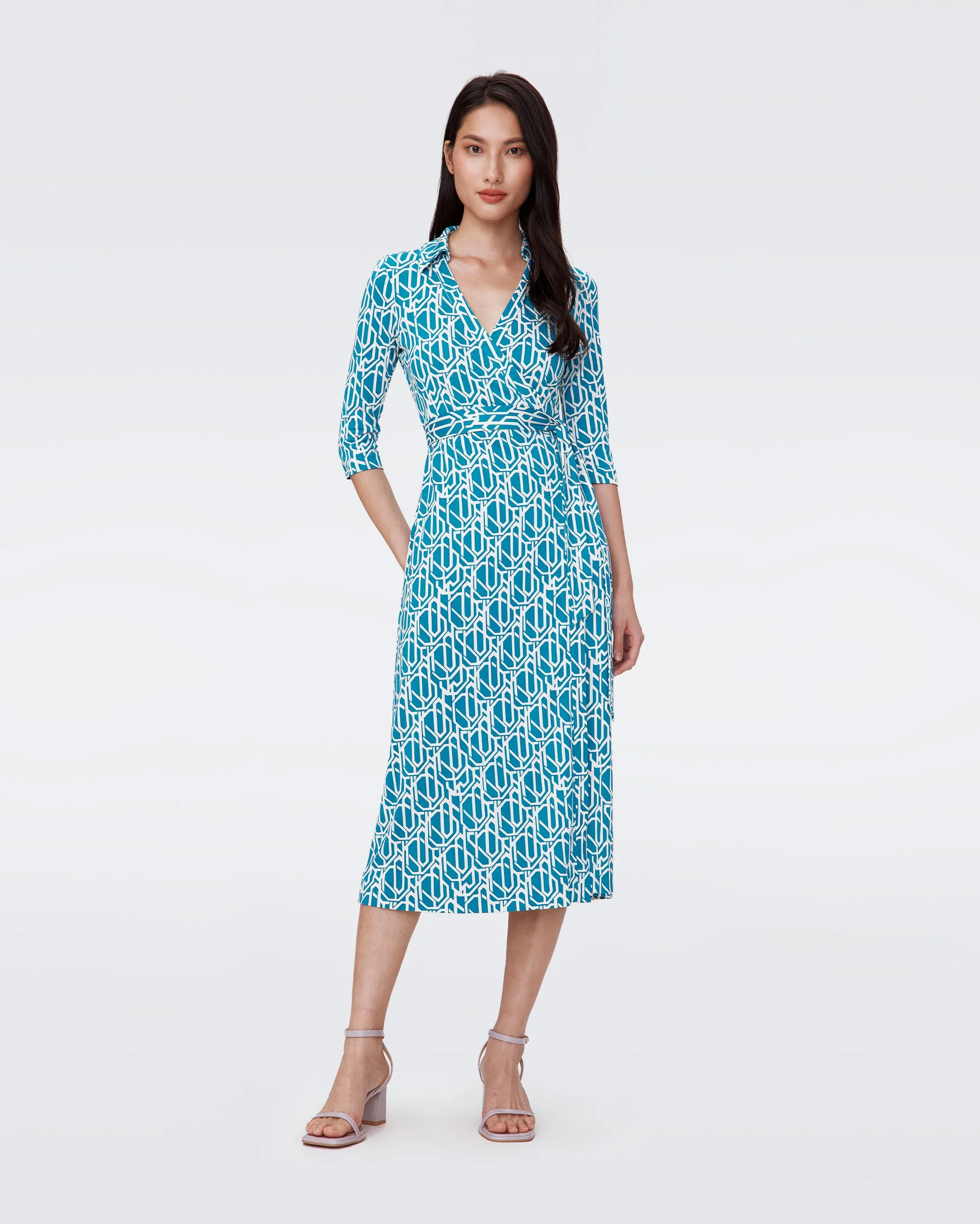 Abigail Silk Jersey Midi Wrap Dress sold by Diane Von Furstenberg