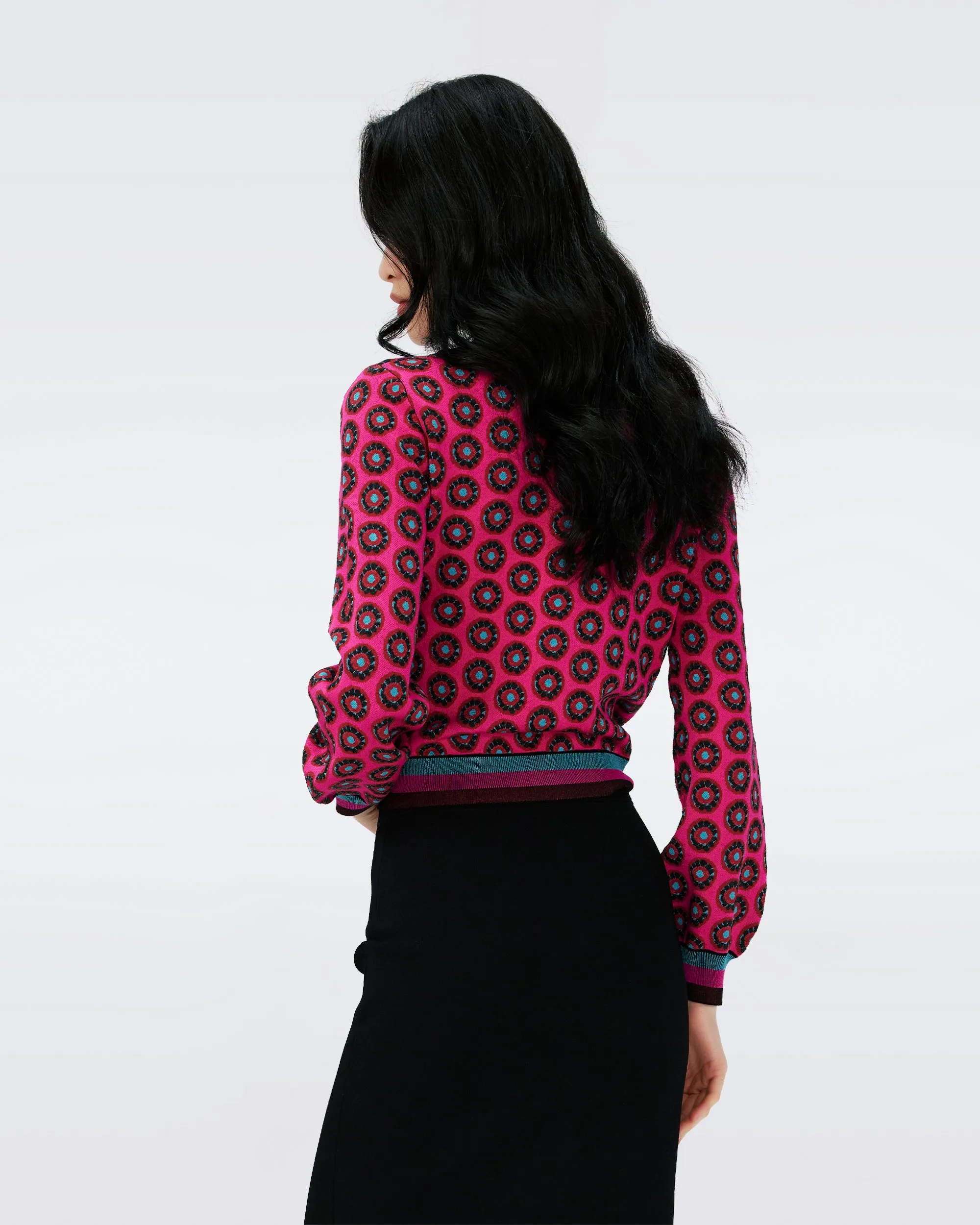 Bryant Knit Jacquard Cardigan sold by Diane Von Furstenberg product image thumbnail 3