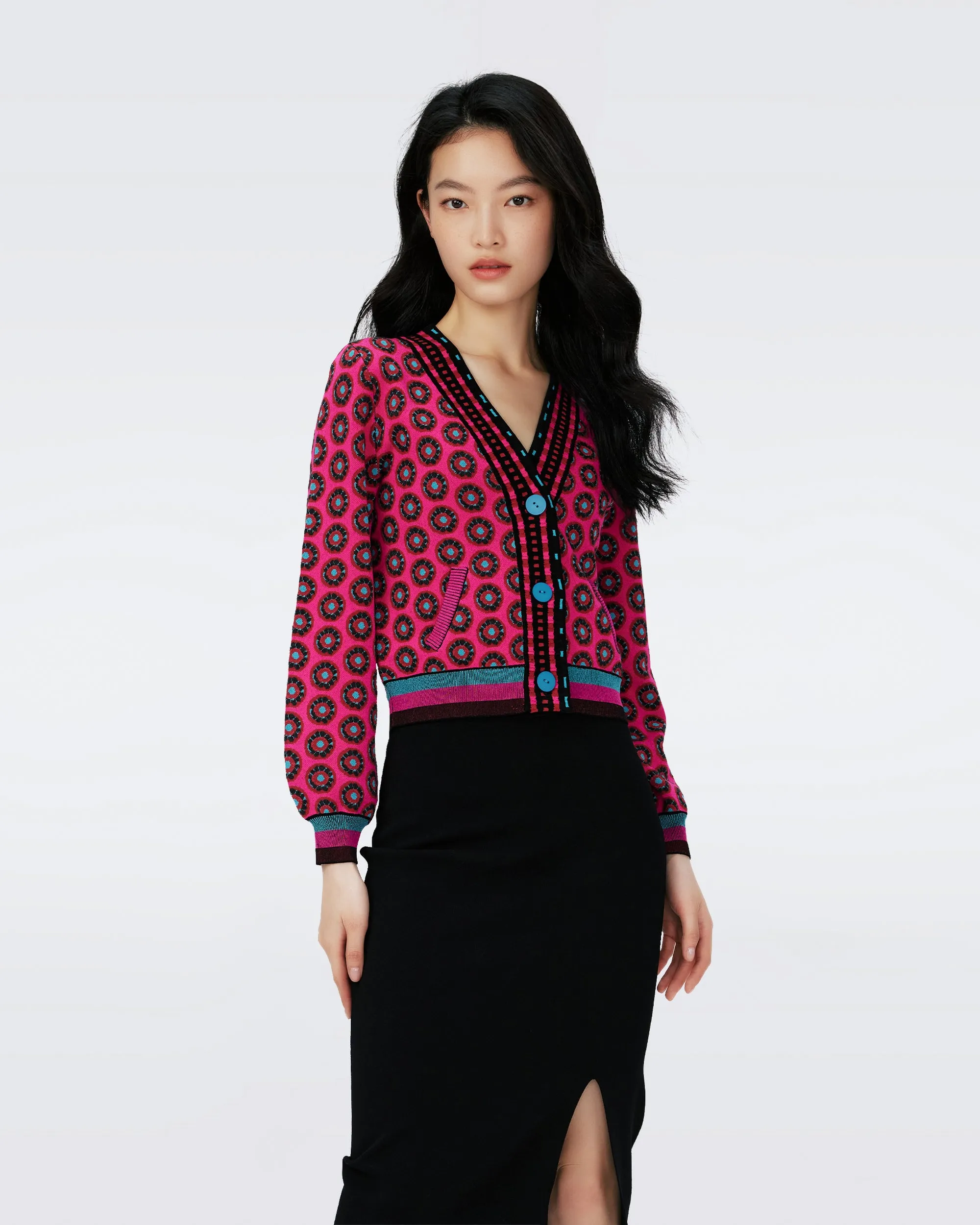 Bryant Knit Jacquard Cardigan sold by Diane Von Furstenberg product image thumbnail 5
