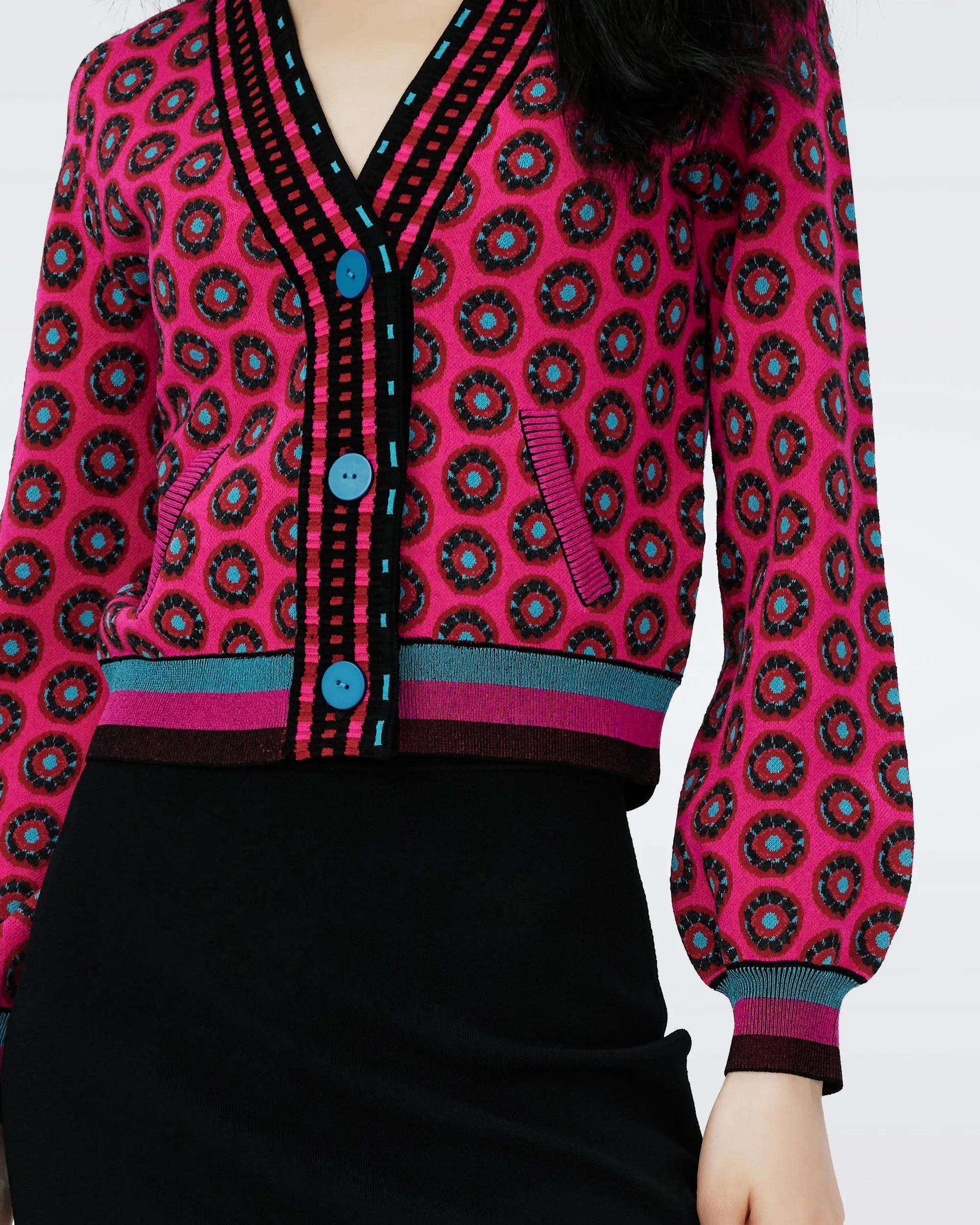 Bryant Knit Jacquard Cardigan sold by Diane Von Furstenberg product image thumbnail 2