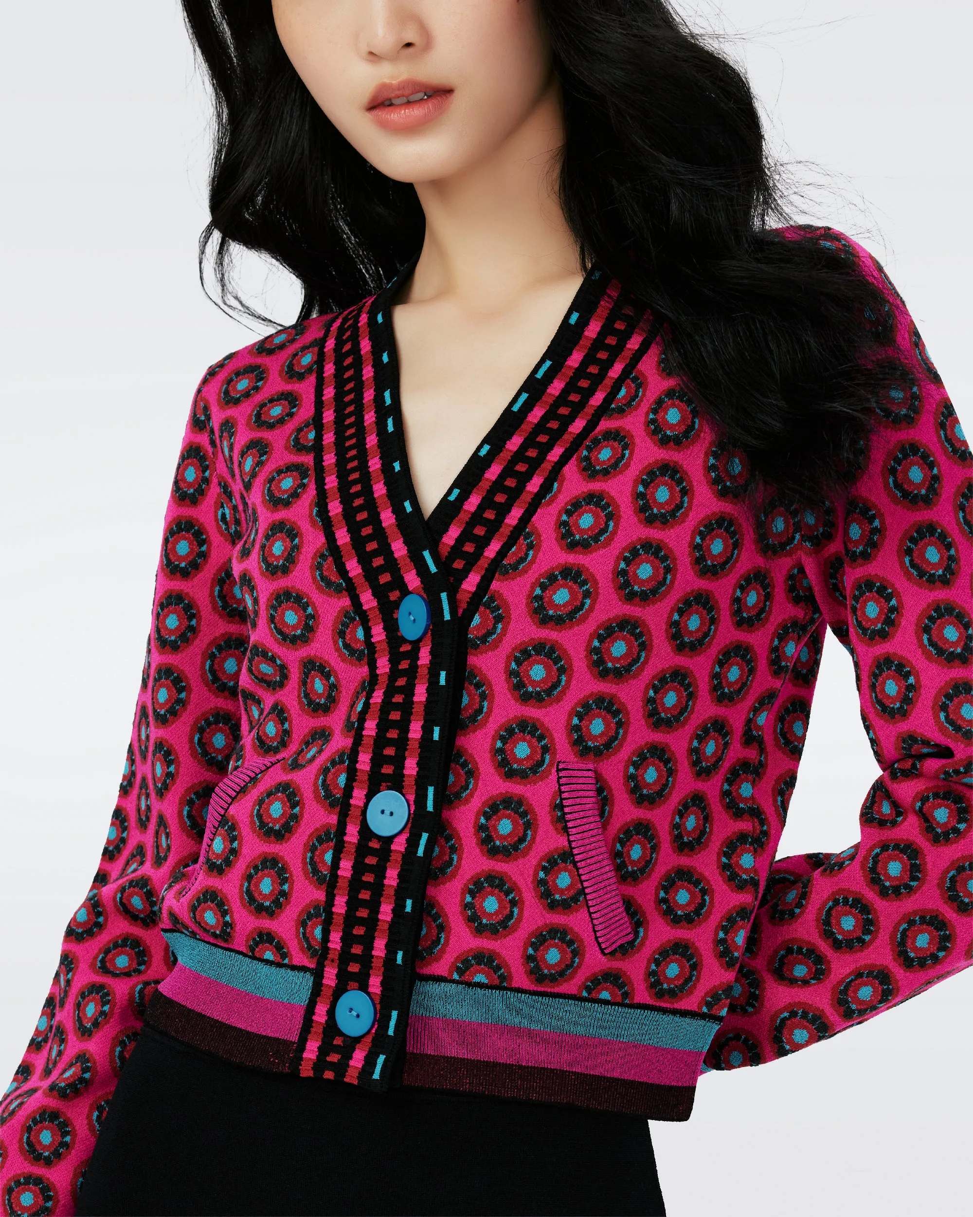 Bryant Knit Jacquard Cardigan sold by Diane Von Furstenberg product image thumbnail 4