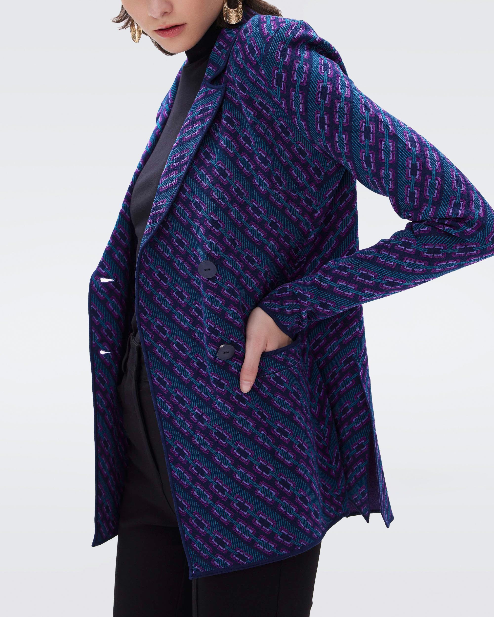 Dion Knit Jacquard Jacket sold by Diane Von Furstenberg product image thumbnail 4