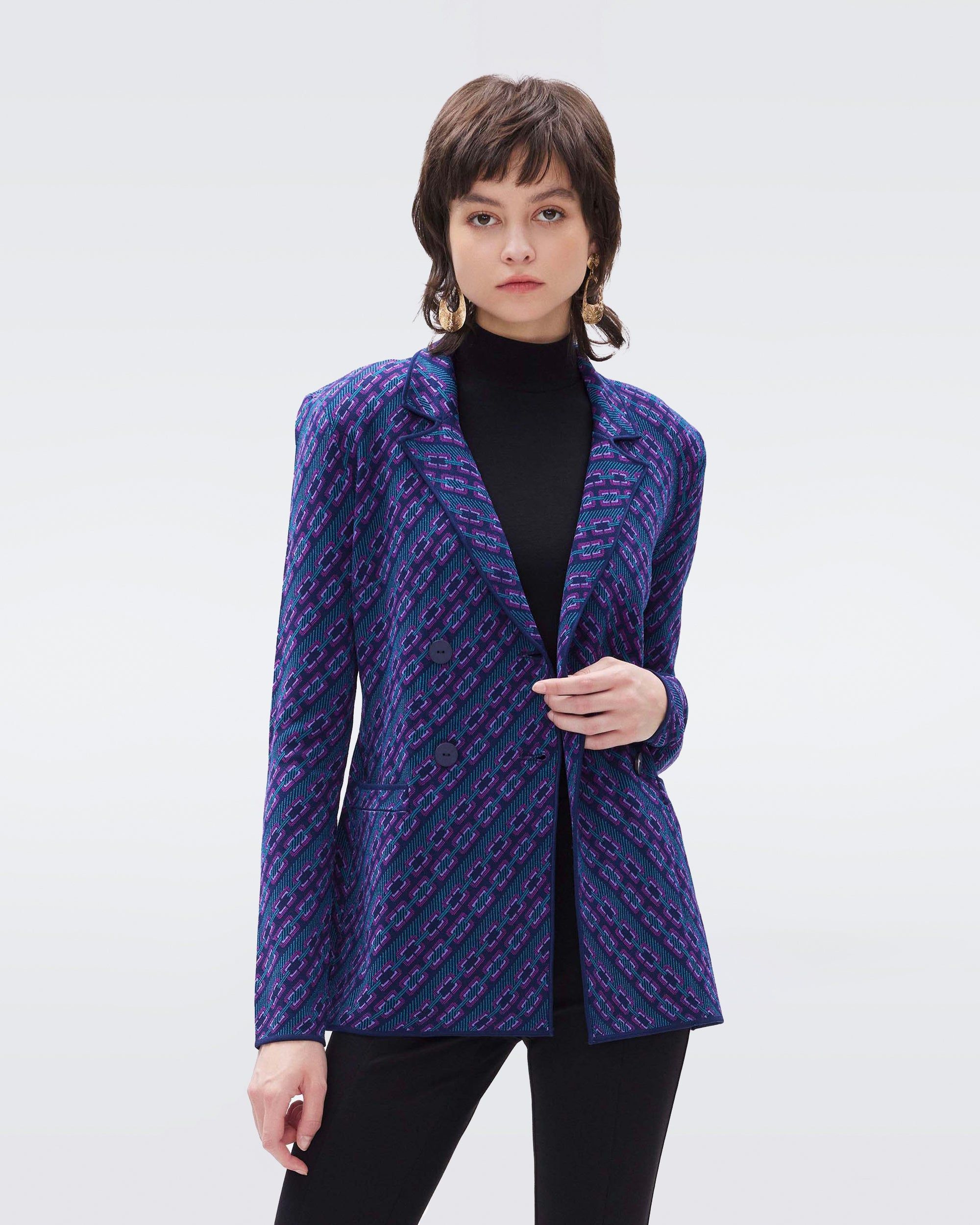 Dion Knit Jacquard Jacket sold by Diane Von Furstenberg