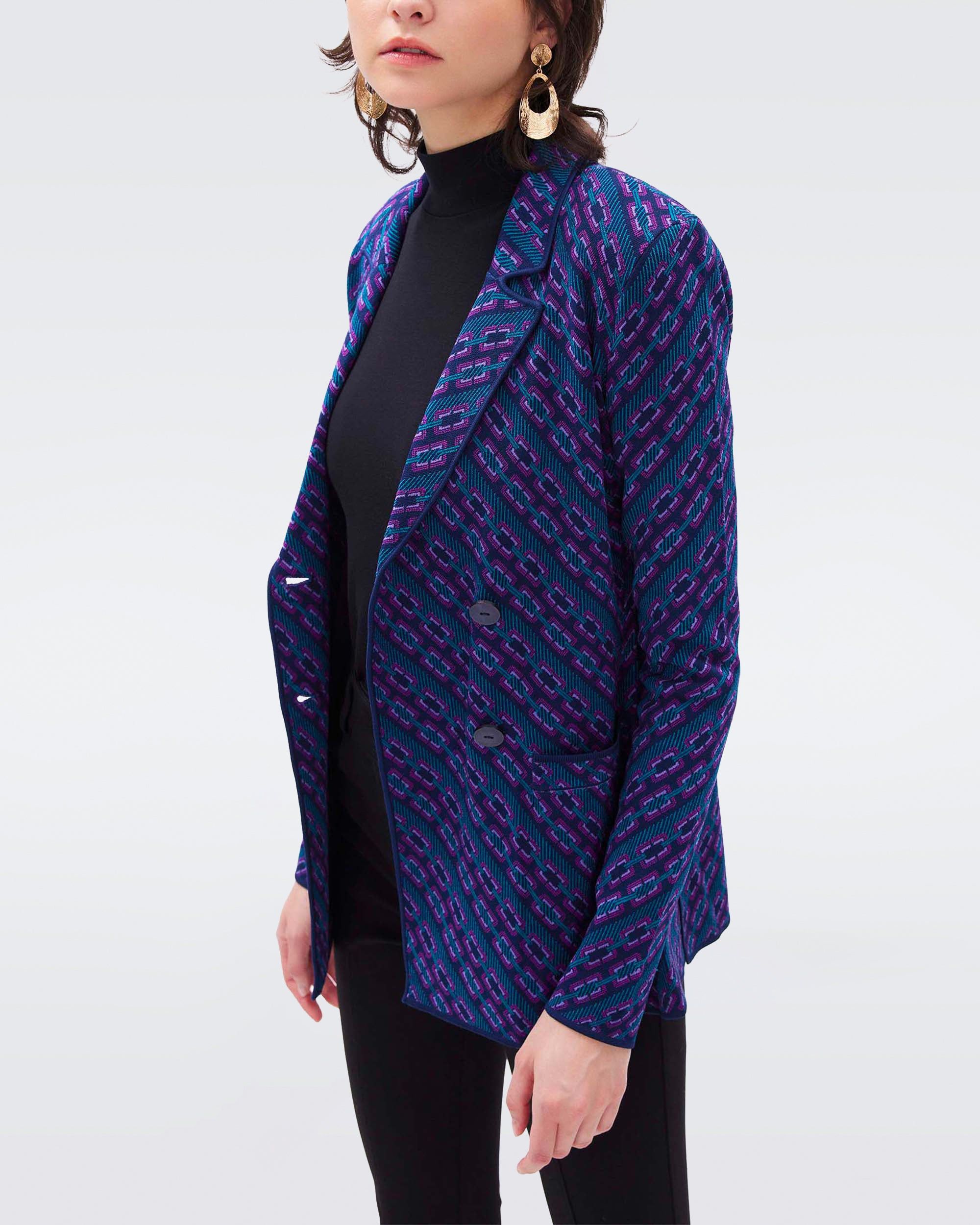 Dion Knit Jacquard Jacket sold by Diane Von Furstenberg product image thumbnail 2