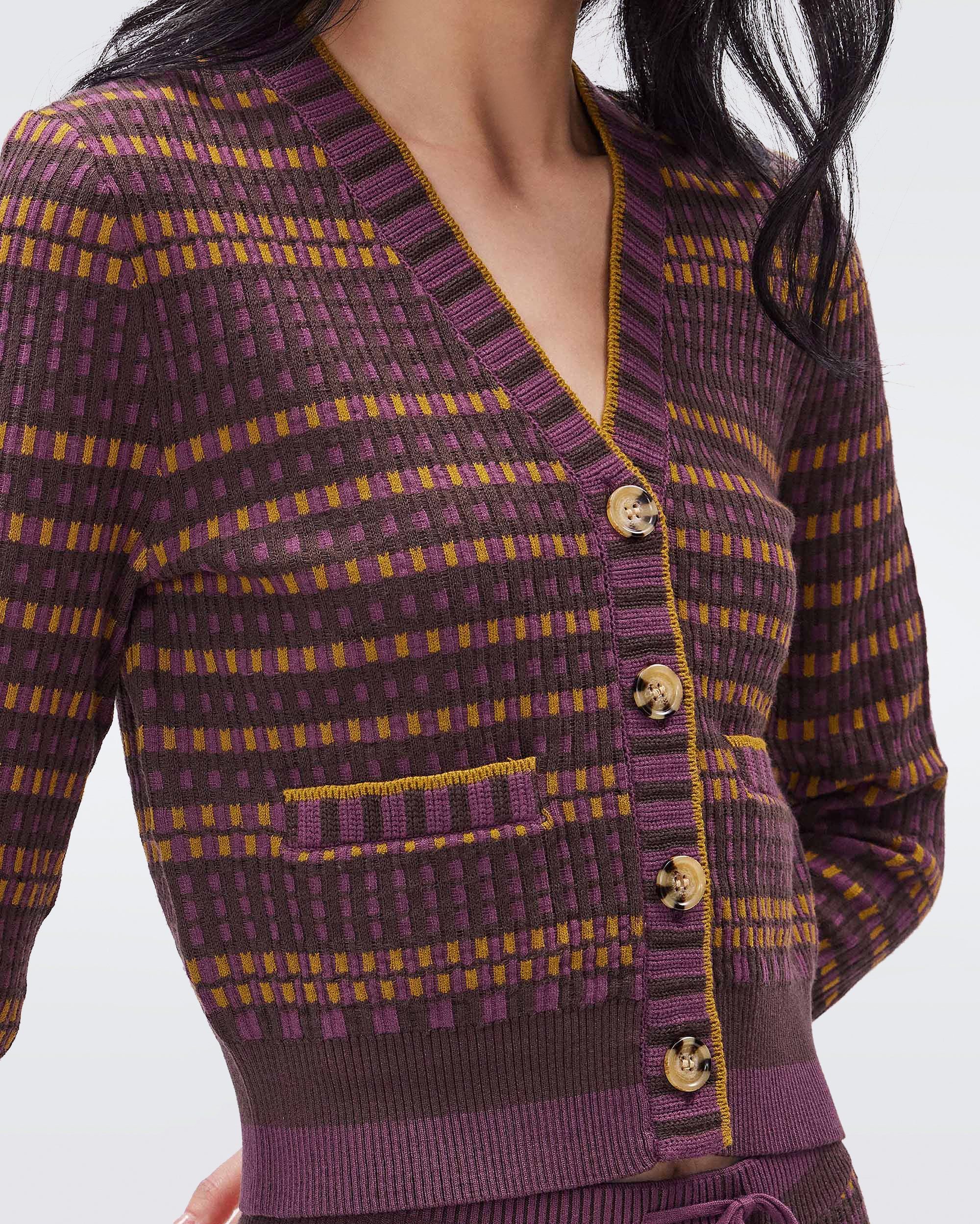Gilly Knit Jacquard Cardigan sold by Diane Von Furstenberg product image thumbnail 4