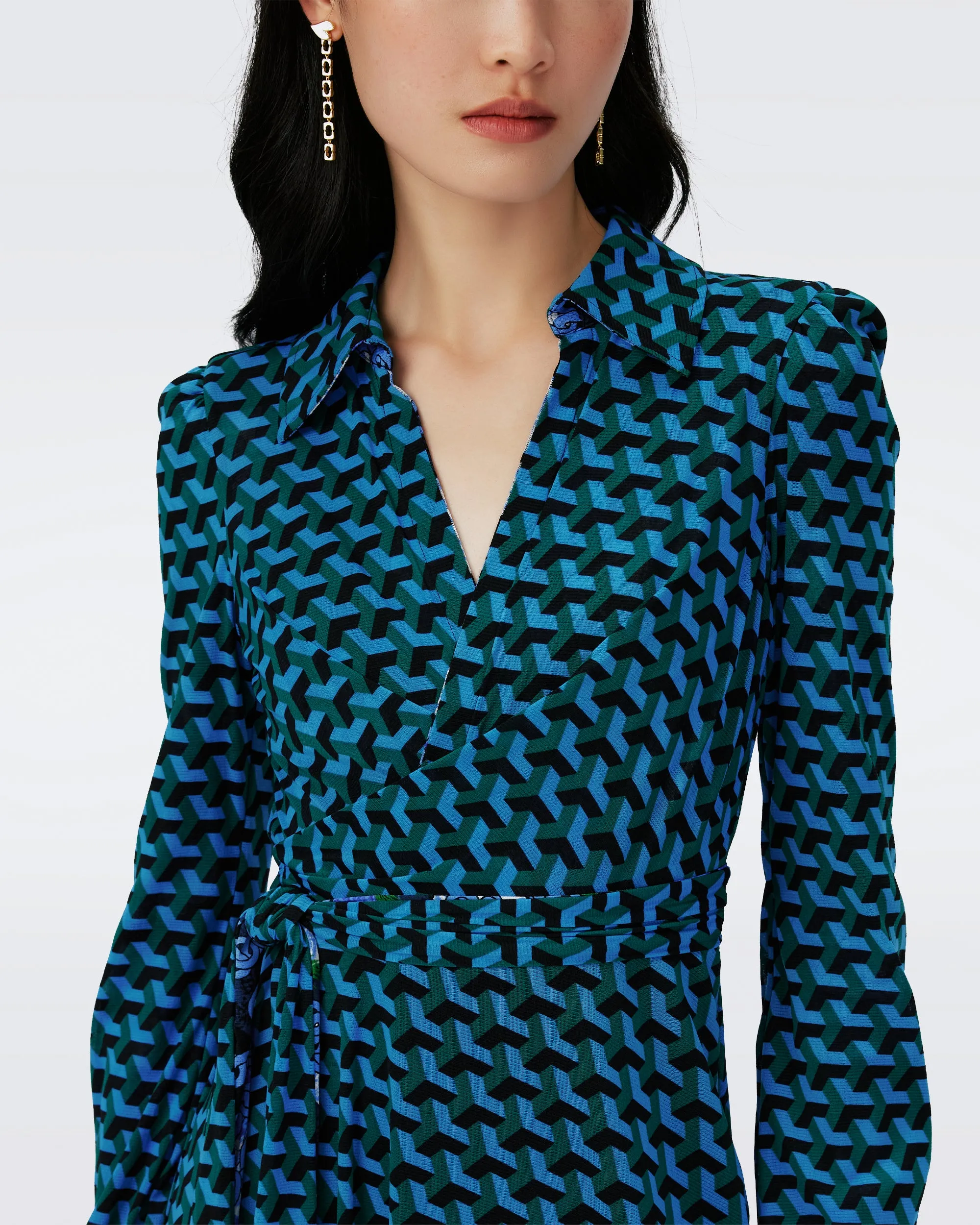 Phoenix Reversible Mesh Wrap Dress sold by Diane Von Furstenberg product image thumbnail 2