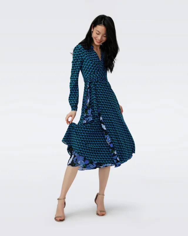 Phoenix Reversible Mesh Wrap Dress sold by Diane Von Furstenberg